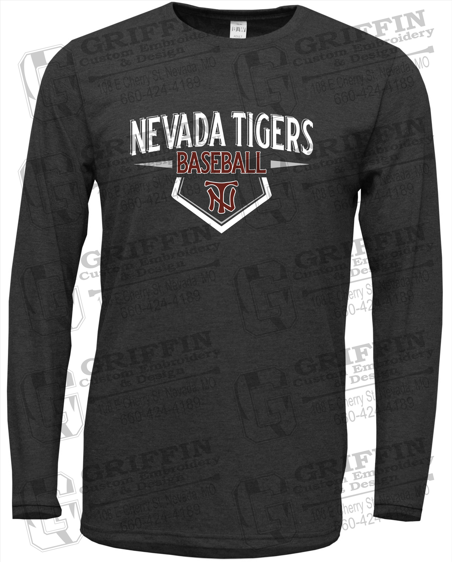 Soft-Tek Long Sleeve T-Shirt - Baseball - Nevada Tigers 24-W