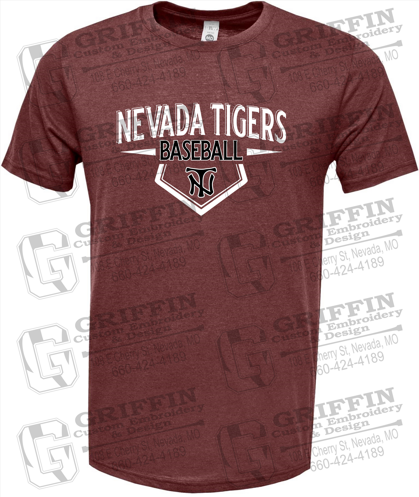 Soft-Tek Short Sleeve T-Shirt - Baseball - Nevada Tigers 24-W