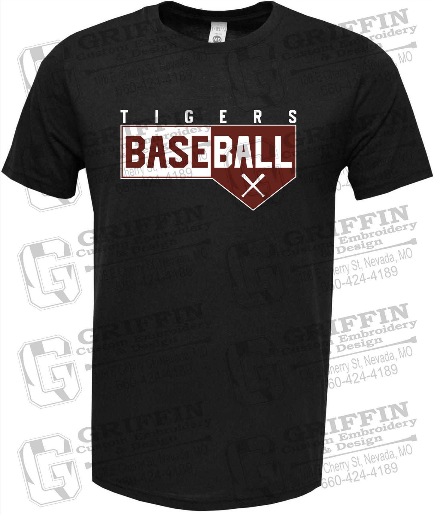 Soft-Tek Short Sleeve T-Shirt - Baseball - Nevada Tigers 24-X