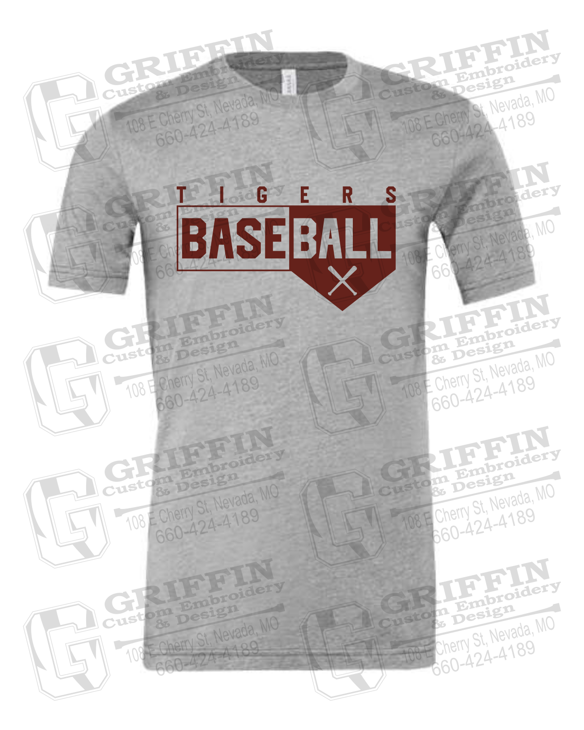 Cotton Short Sleeve T-Shirt - Baseball - Nevada Tigers 24-X
