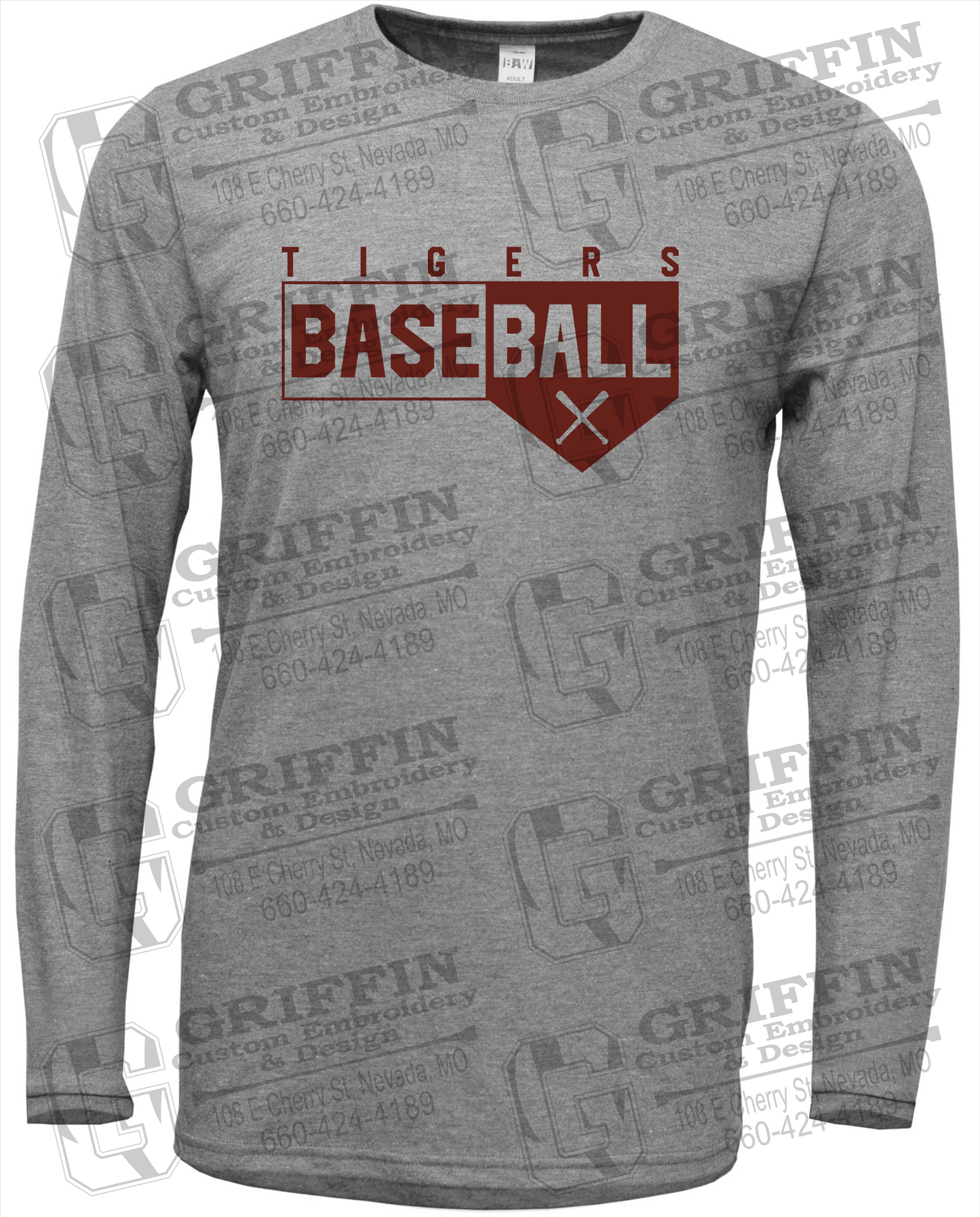 Soft-Tek Long Sleeve T-Shirt - Baseball - Nevada Tigers 24-X