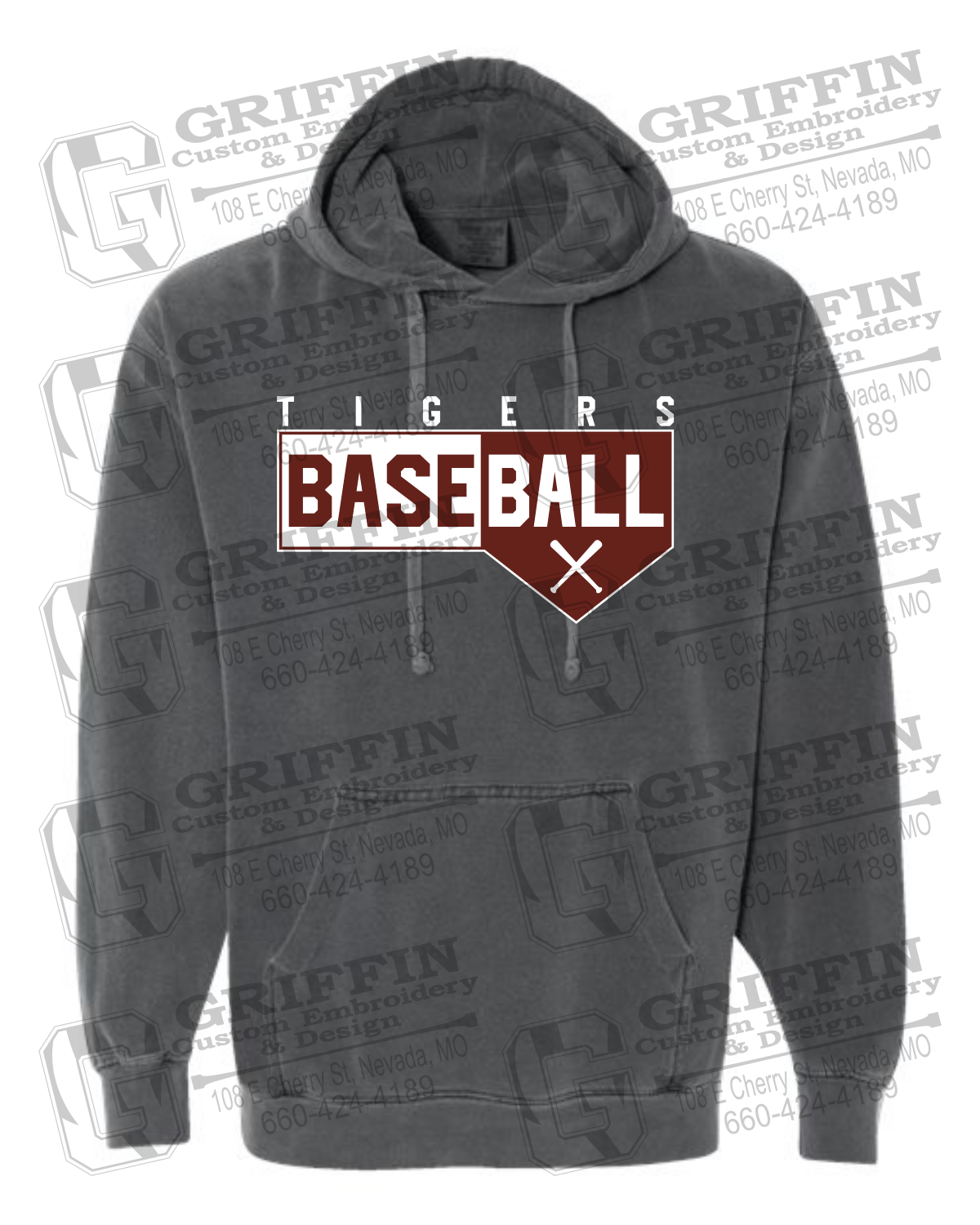 Comfort Colors Hoodie - Baseball - Nevada Tigers 24-X