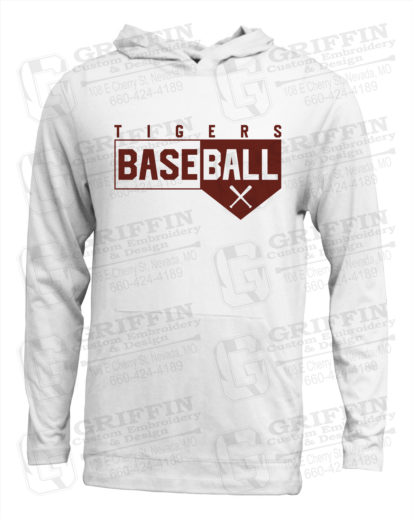 Soft-Tek T-Shirt Hoodie - Baseball - Nevada Tigers 24-X