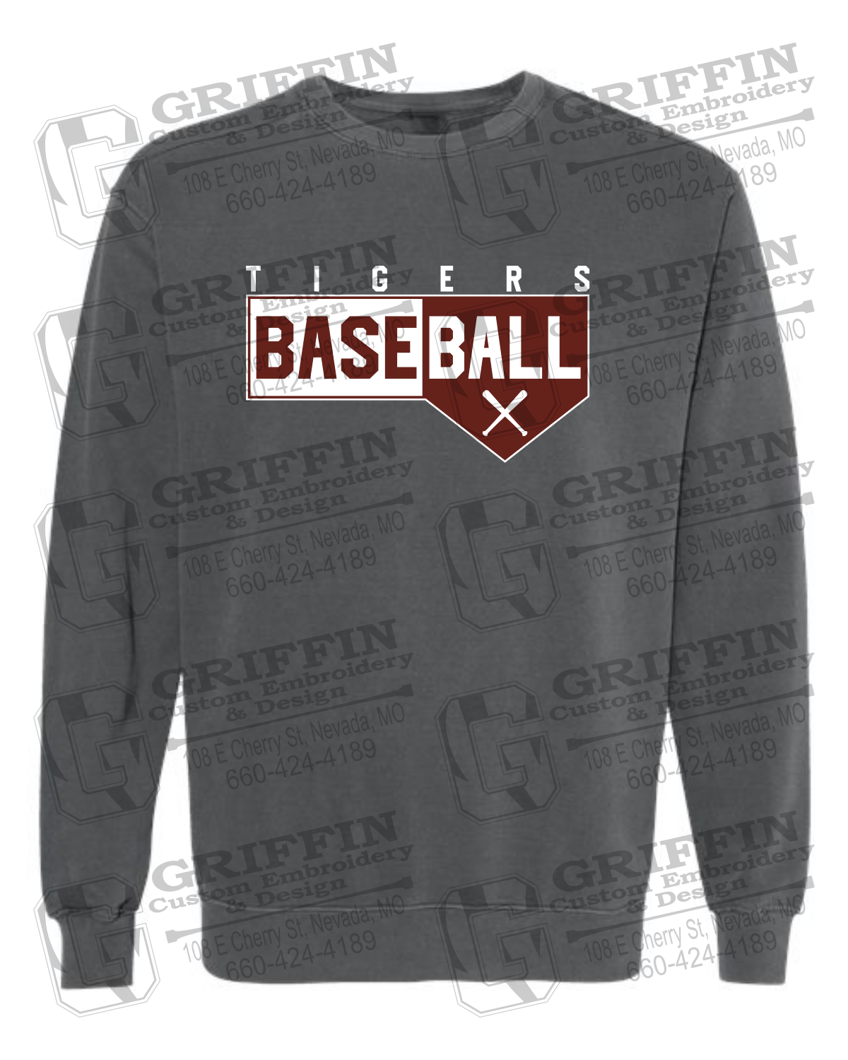 Comfort Colors Crewneck Sweatshirt - Baseball - Nevada Tigers 24-X