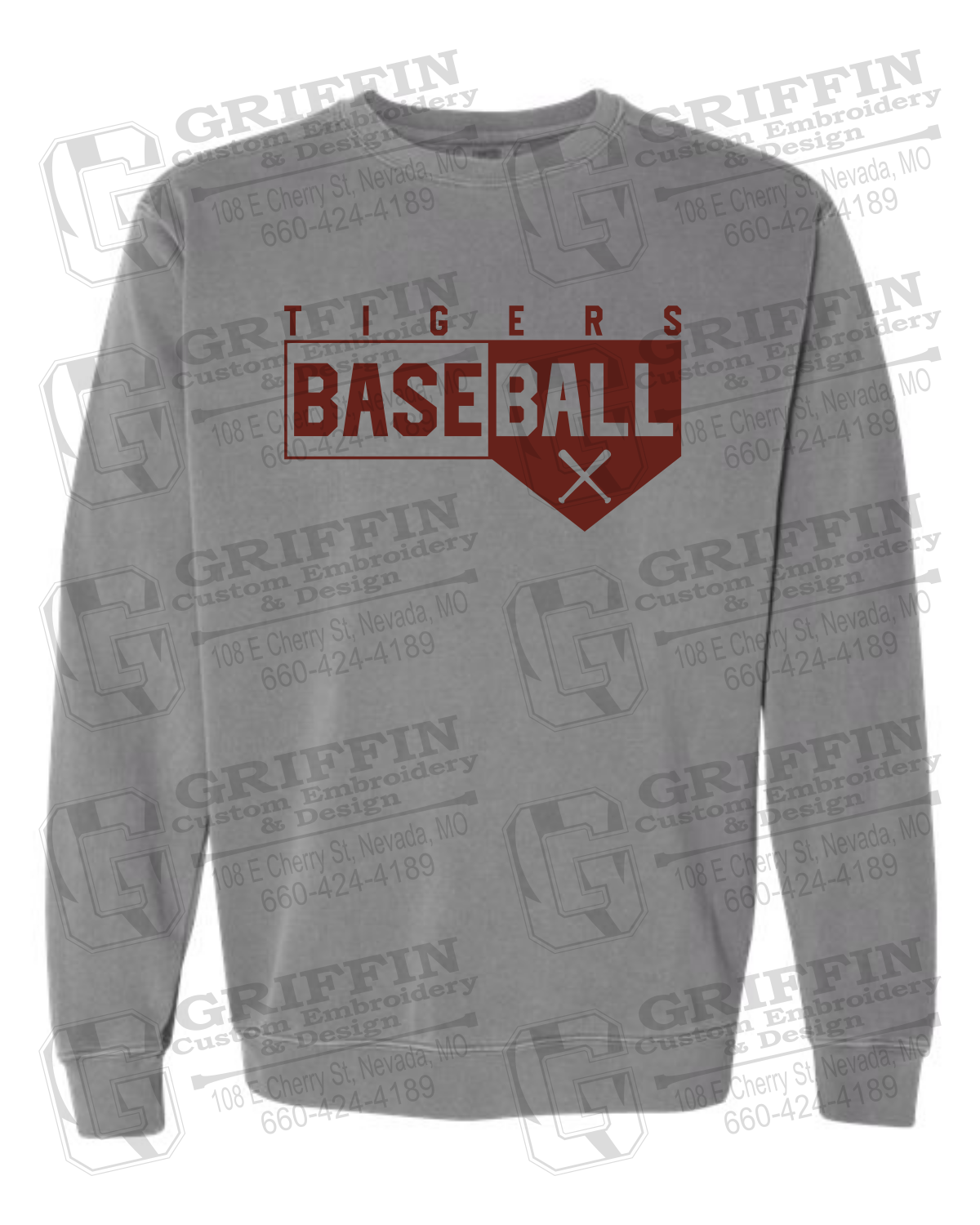 Comfort Colors Crewneck Sweatshirt - Baseball - Nevada Tigers 24-X