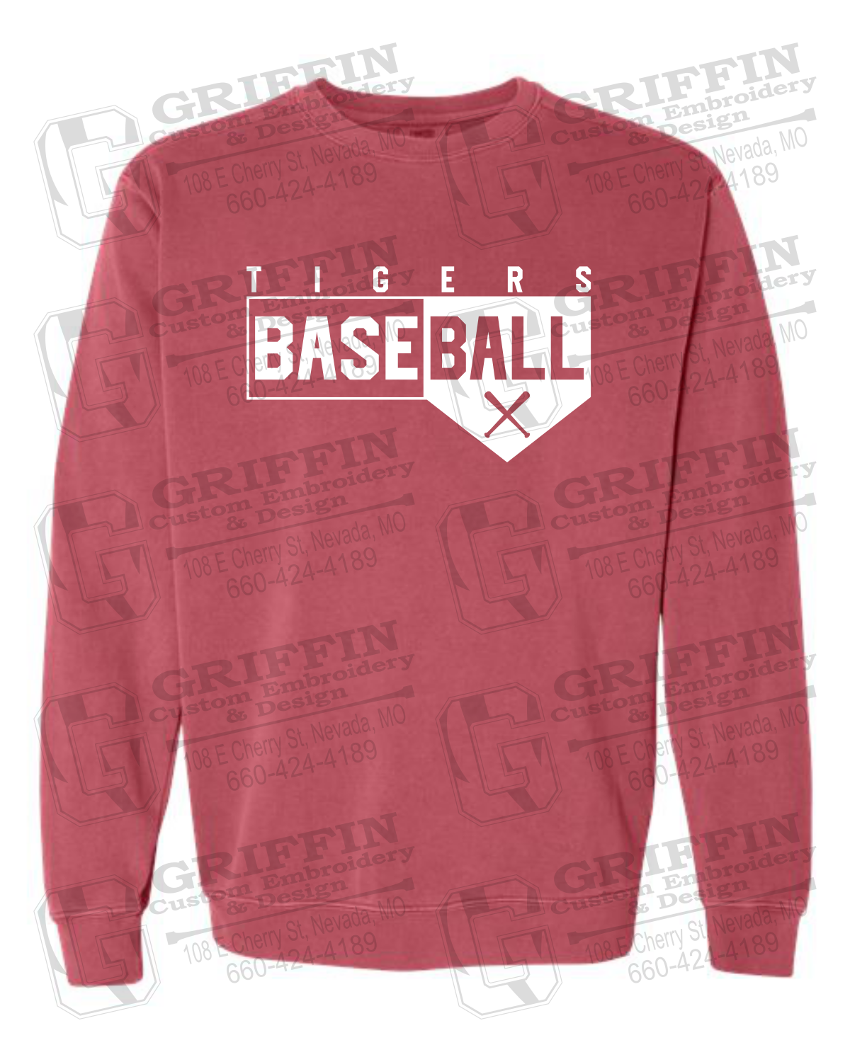 Comfort Colors Crewneck Sweatshirt - Baseball - Nevada Tigers 24-X