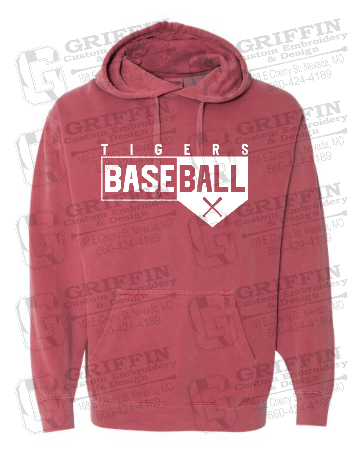 Comfort Colors Hoodie - Baseball - Nevada Tigers 24-X