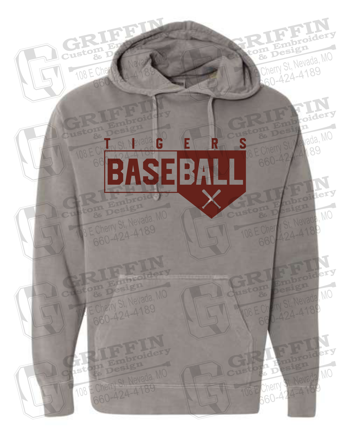 Comfort Colors Hoodie - Baseball - Nevada Tigers 24-X