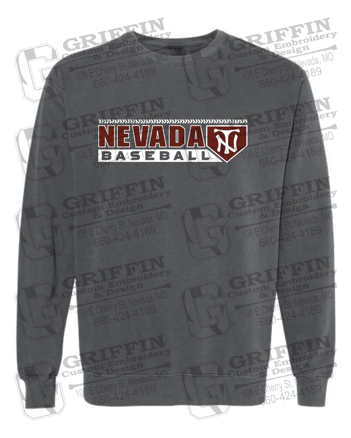 Comfort Colors Crewneck Sweatshirt - Baseball - Nevada Tigers 24-Y