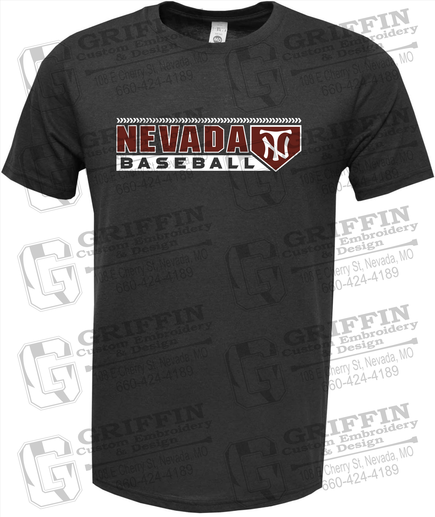 Soft-Tek Short Sleeve T-Shirt - Baseball - Nevada Tigers 24-Y