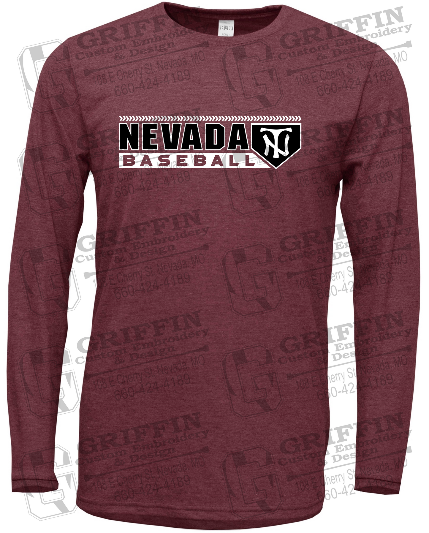 Soft-Tek Long Sleeve T-Shirt - Baseball - Nevada Tigers 24-Y