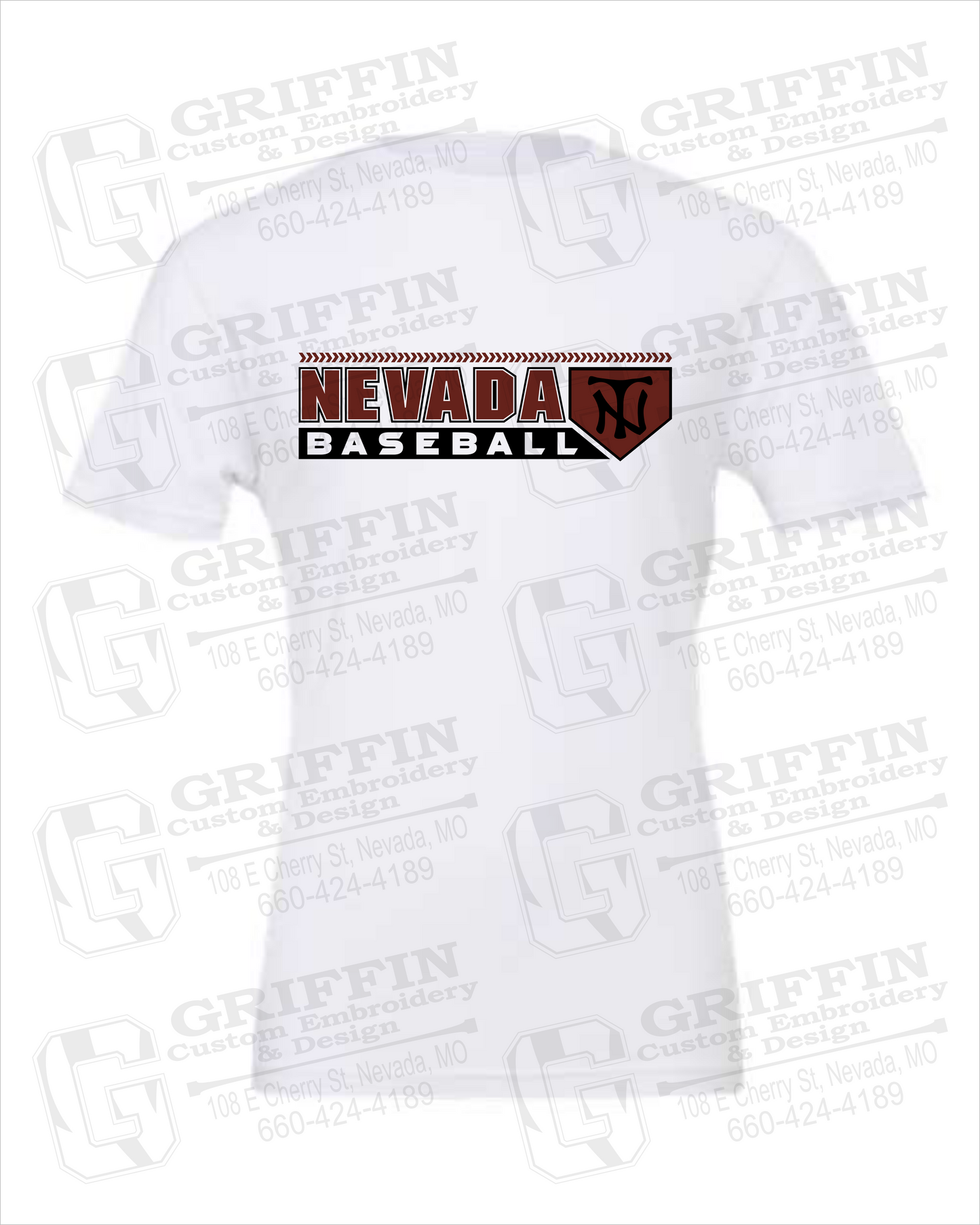 Nevada Tigers 24-Y 100% Cotton Short Sleeve T-Shirt - Baseball