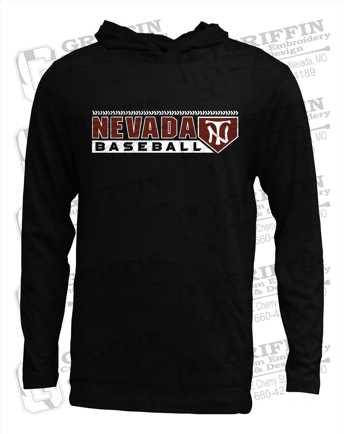 Soft-Tek T-Shirt Hoodie - Baseball - Nevada Tigers 24-Y