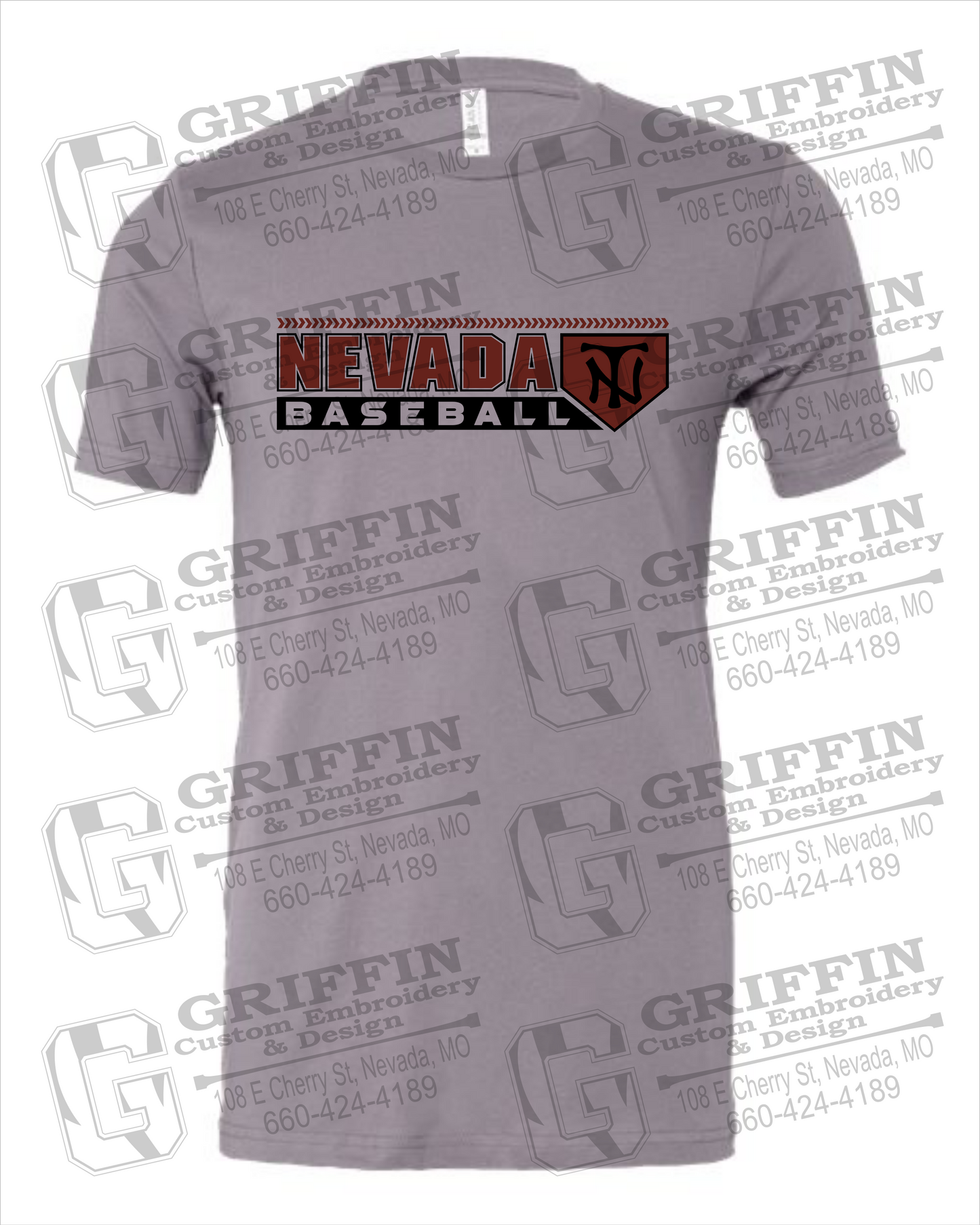 Nevada Tigers 24-Y 100% Cotton Short Sleeve T-Shirt - Baseball