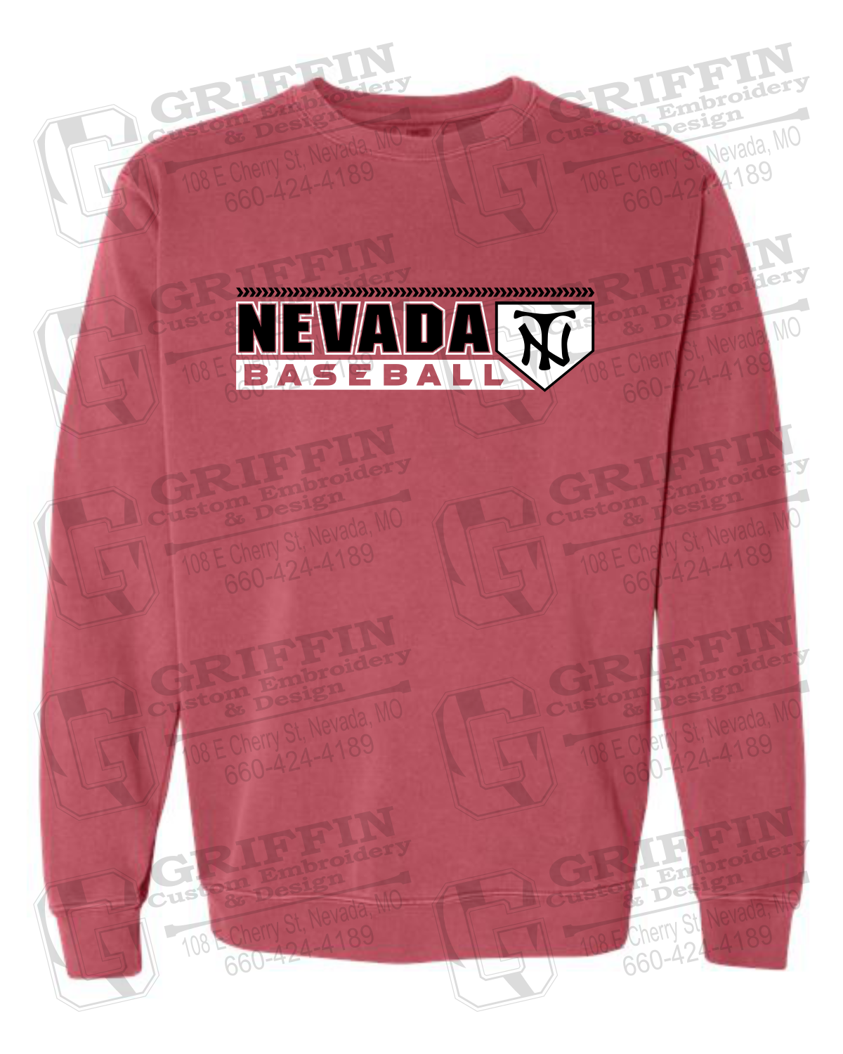 Comfort Colors Crewneck Sweatshirt - Baseball - Nevada Tigers 24-Y