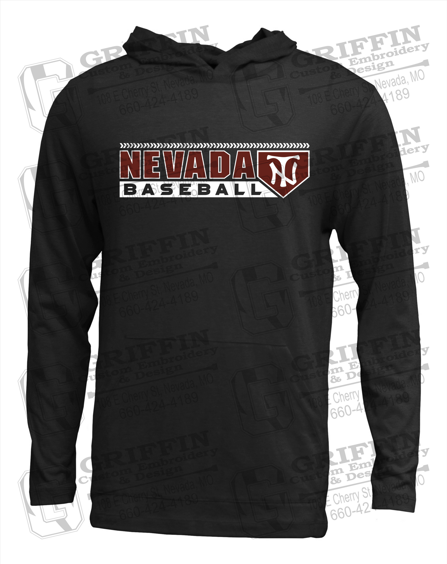 Soft-Tek T-Shirt Hoodie - Baseball - Nevada Tigers 24-Y