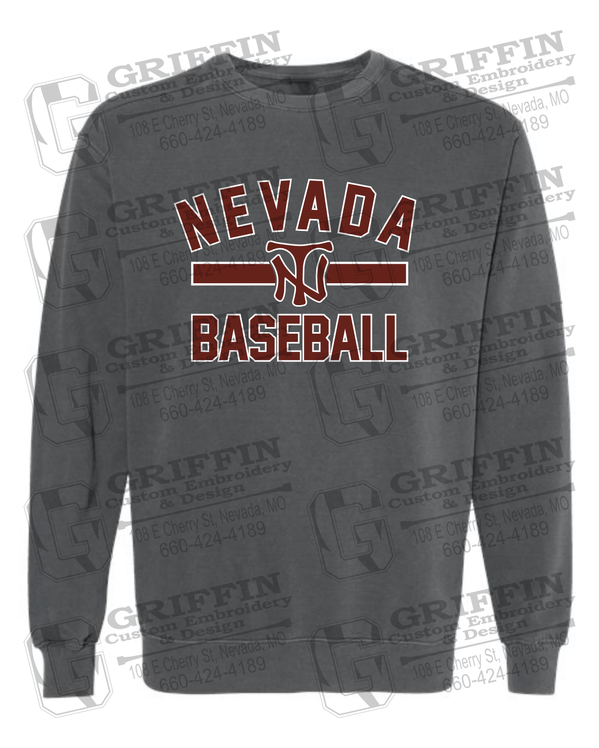Comfort Colors Crewneck Sweatshirt - Baseball - Nevada Tigers 24-Z