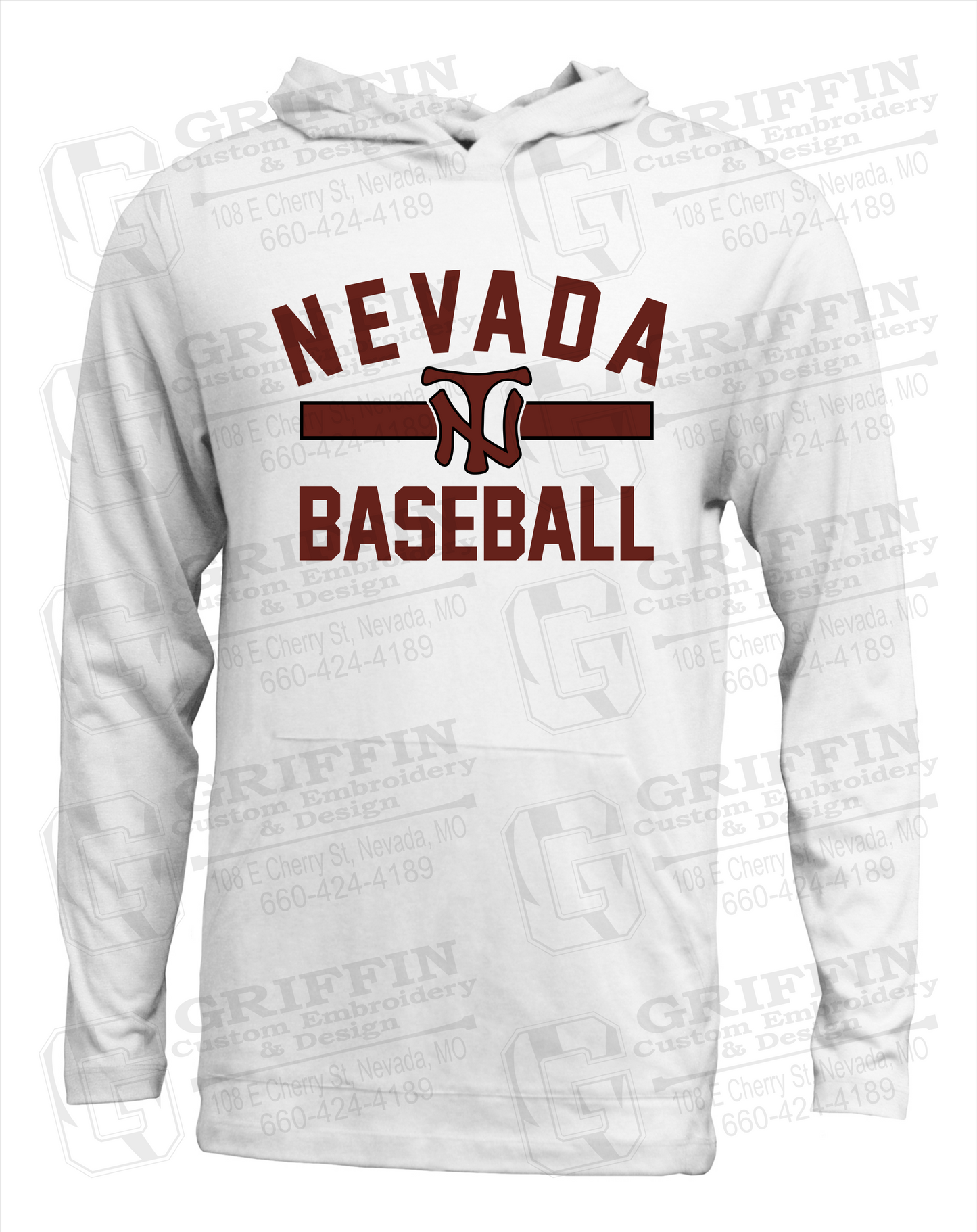 Soft-Tek T-Shirt Hoodie - Baseball - Nevada Tigers 24-Z