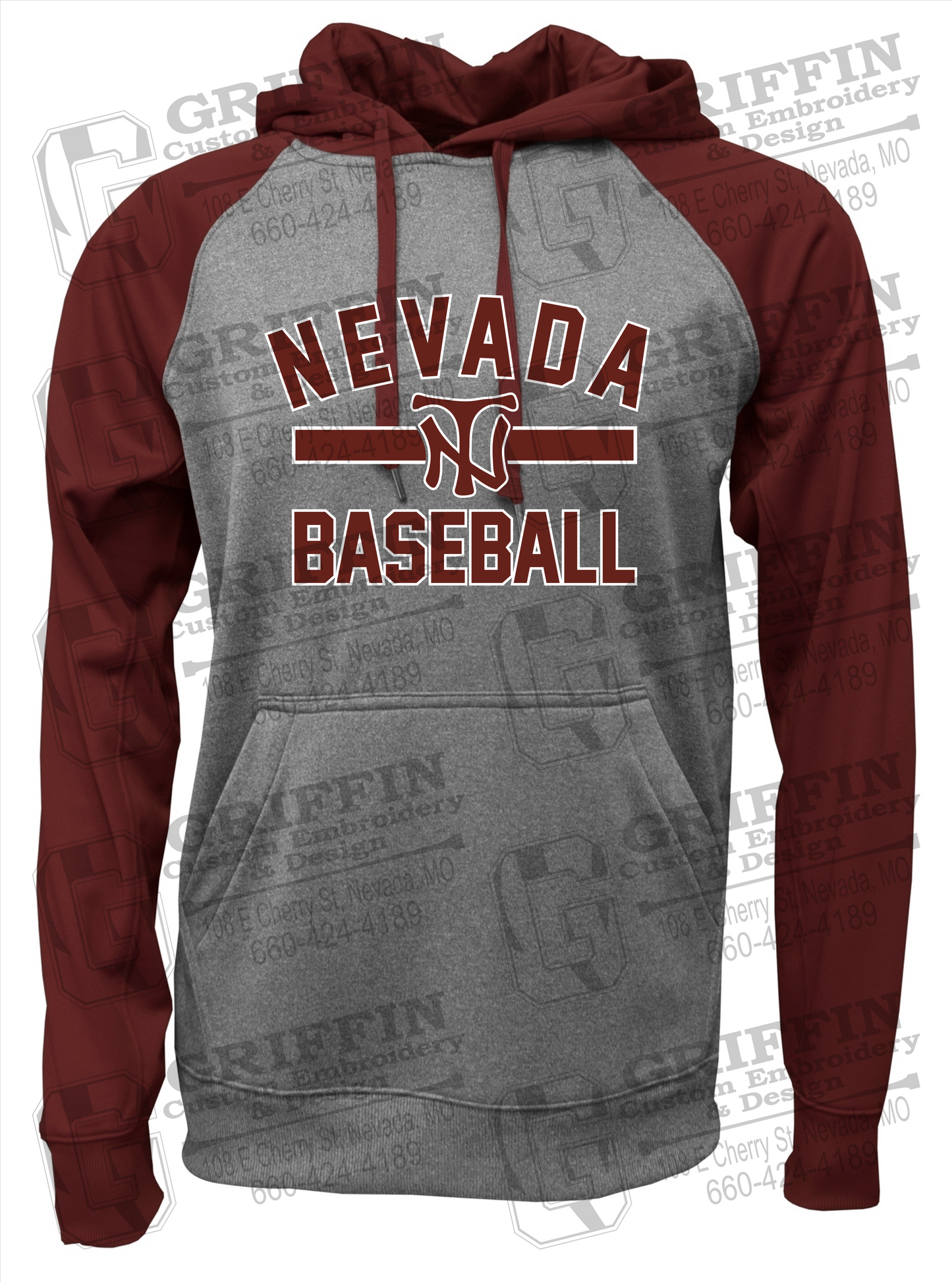 Nevada Tigers 24-Z Raglan Hoodie - Baseball