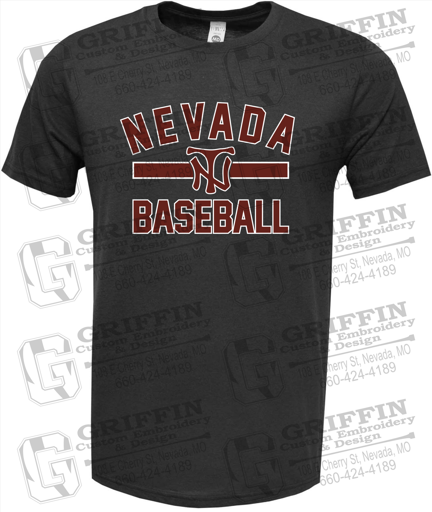 Soft-Tek Short Sleeve T-Shirt - Baseball - Nevada Tigers 24-Z