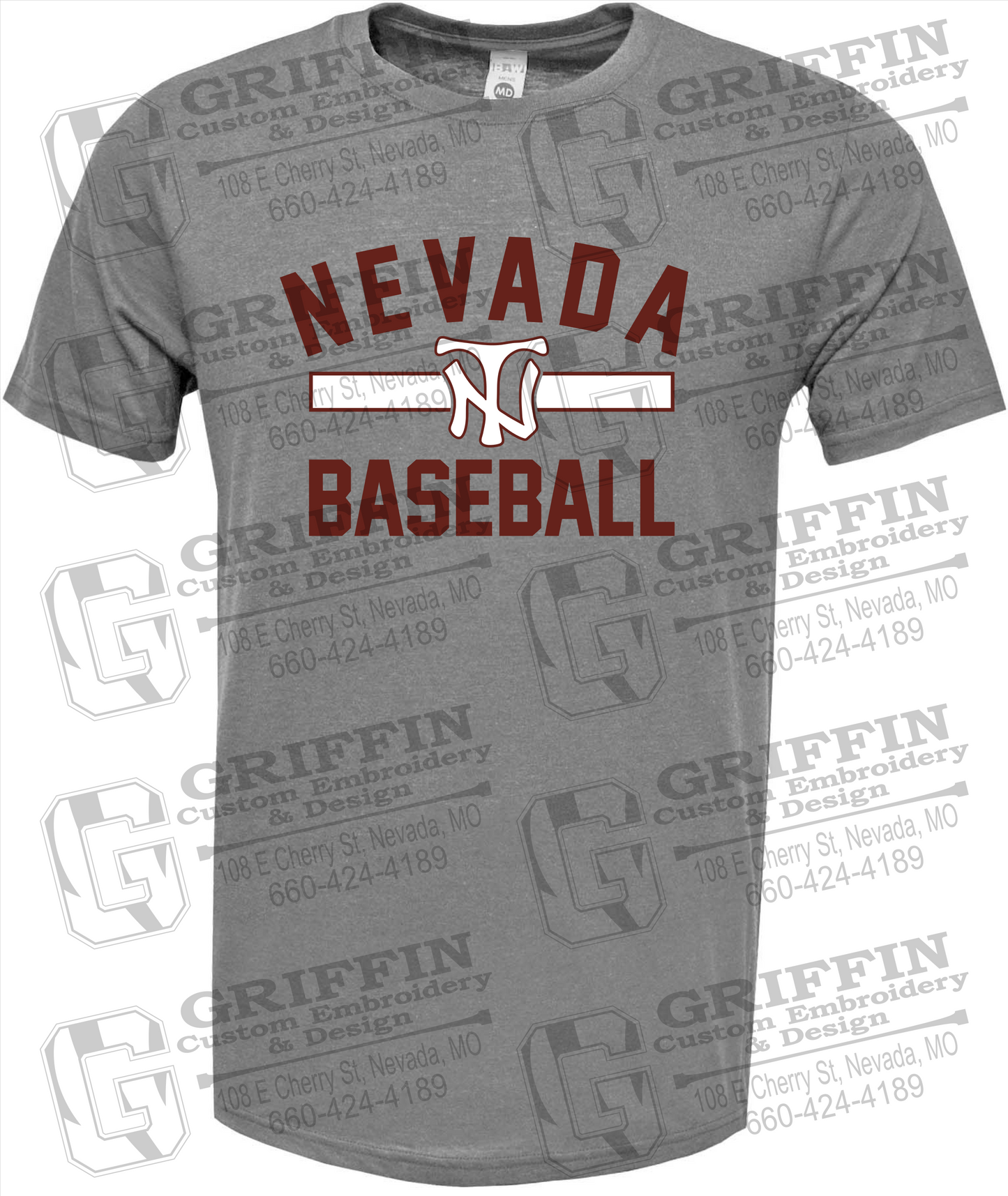 Soft-Tek Short Sleeve T-Shirt - Baseball - Nevada Tigers 24-Z