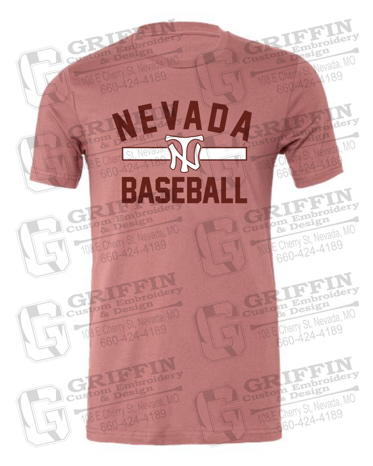 Cotton Short Sleeve T-Shirt - Baseball - Nevada Tigers 24-Z