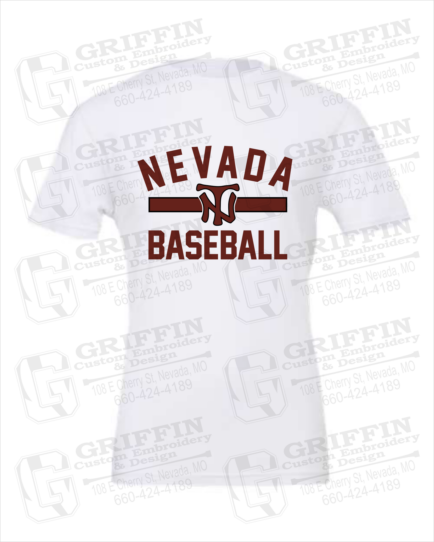 Nevada Tigers 24-Z 100% Cotton Short Sleeve T-Shirt - Baseball