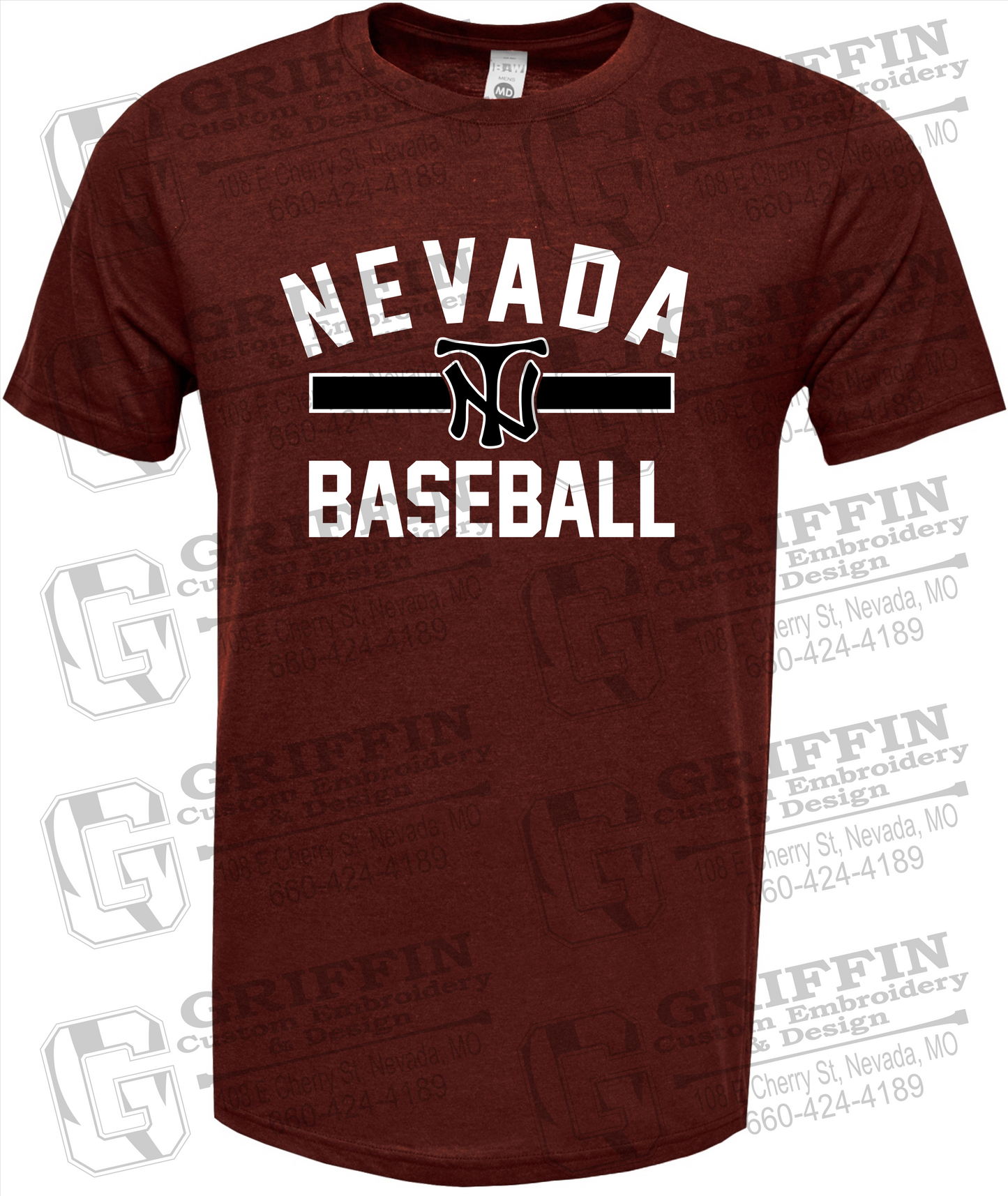 Soft-Tek Short Sleeve T-Shirt - Baseball - Nevada Tigers 24-Z