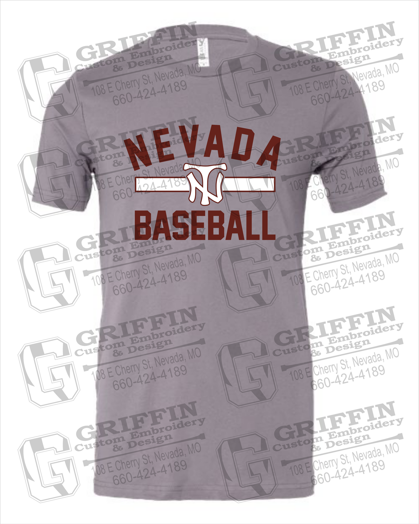 Nevada Tigers 24-Z 100% Cotton Short Sleeve T-Shirt - Baseball