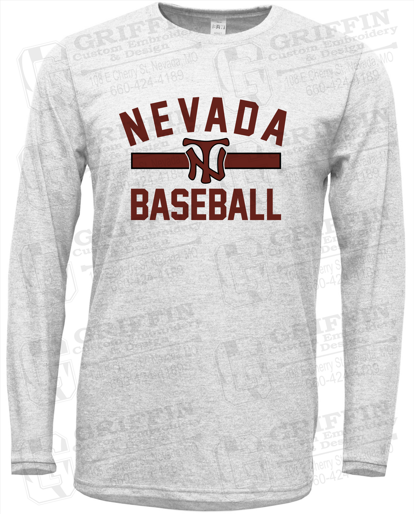 Soft-Tek Long Sleeve T-Shirt - Baseball - Nevada Tigers 24-Z