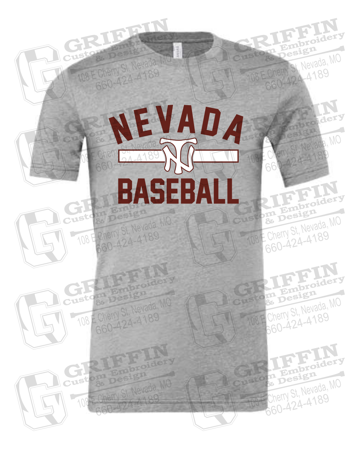 Cotton Short Sleeve T-Shirt - Baseball - Nevada Tigers 24-Z