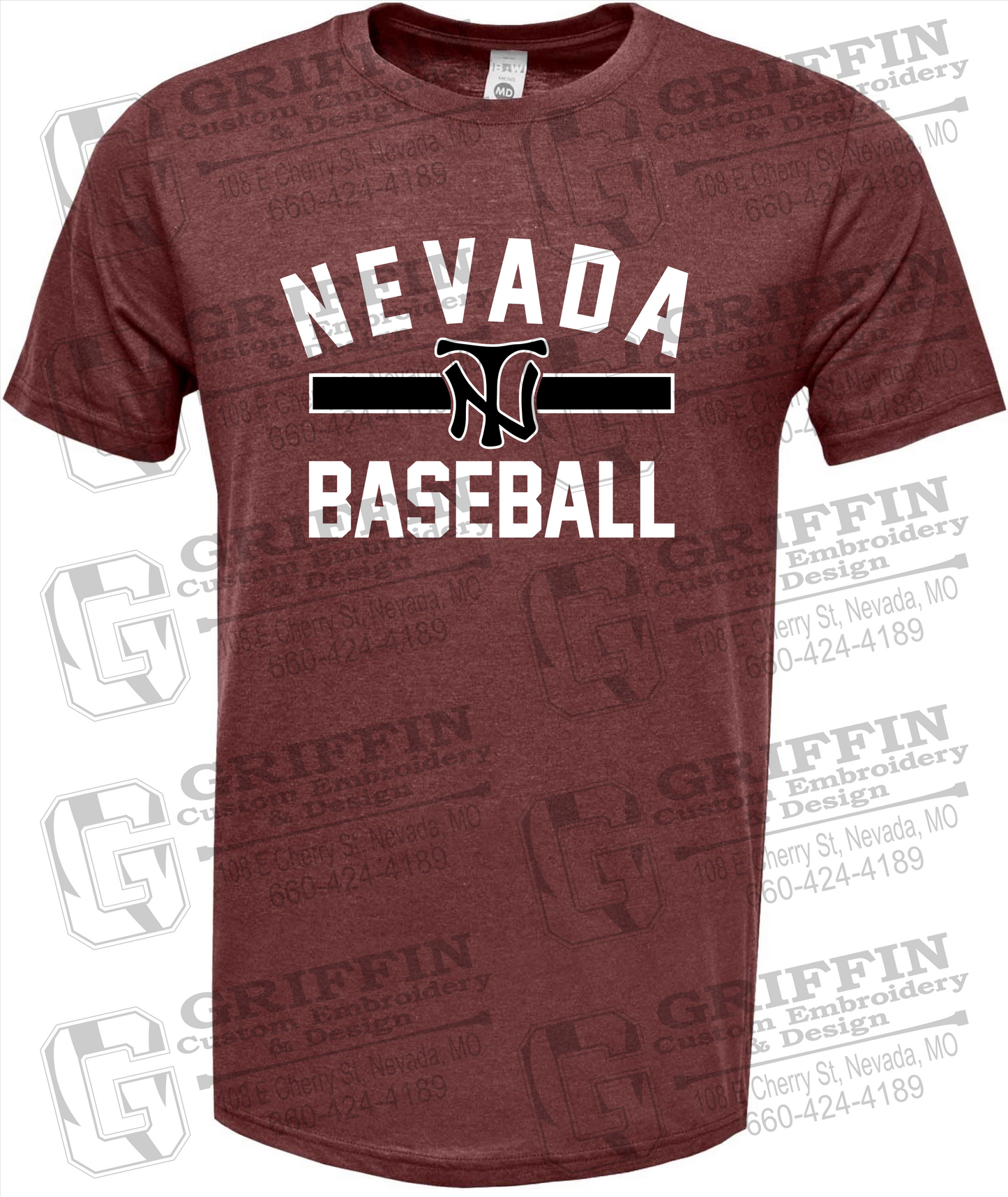 Soft-Tek Short Sleeve T-Shirt - Baseball - Nevada Tigers 24-Z