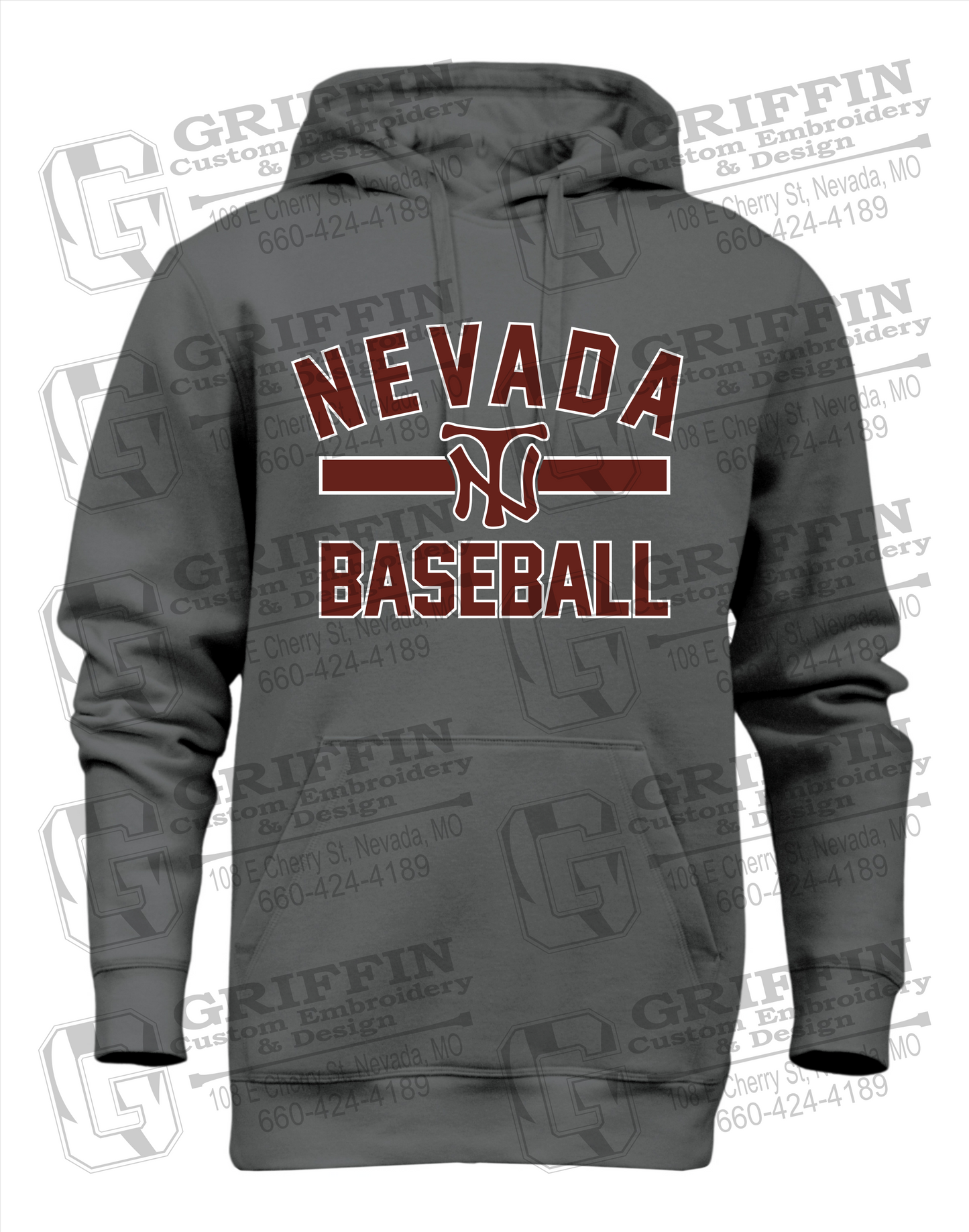 Heavyweight Fleece Hoodie - Baseball - Nevada Tigers 24-Z