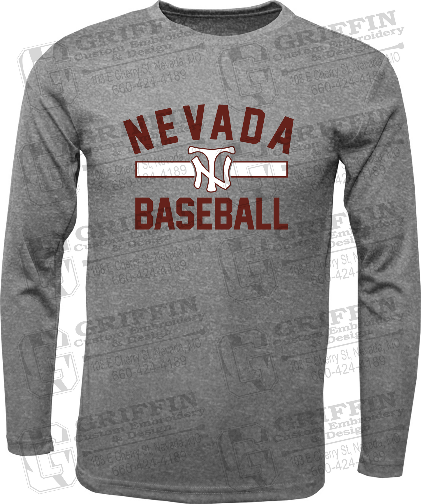 Toddler Dry-Fit Long Sleeve T-Shirt - Baseball - Nevada Tigers 24-Z