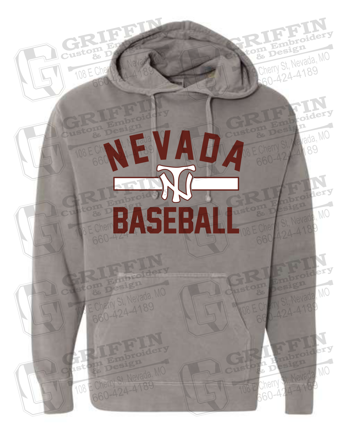 Comfort Colors Hoodie - Baseball - Nevada Tigers 24-Z