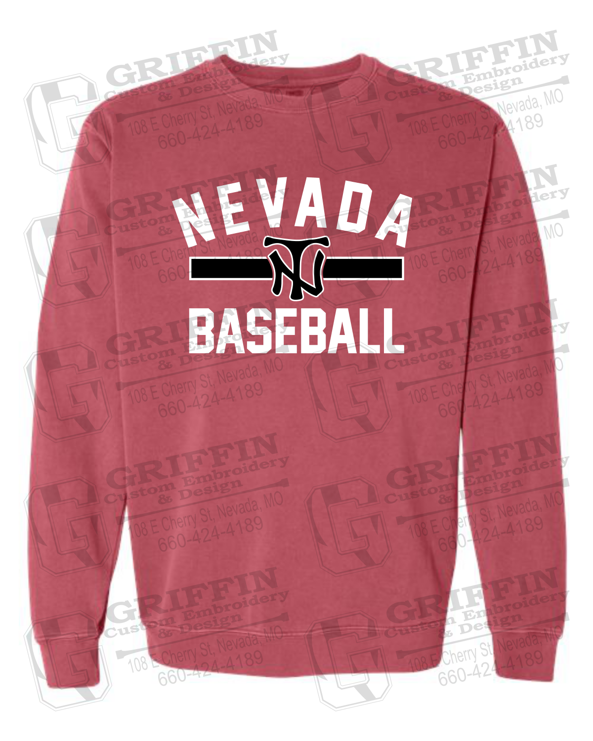 Comfort Colors Crewneck Sweatshirt - Baseball - Nevada Tigers 24-Z
