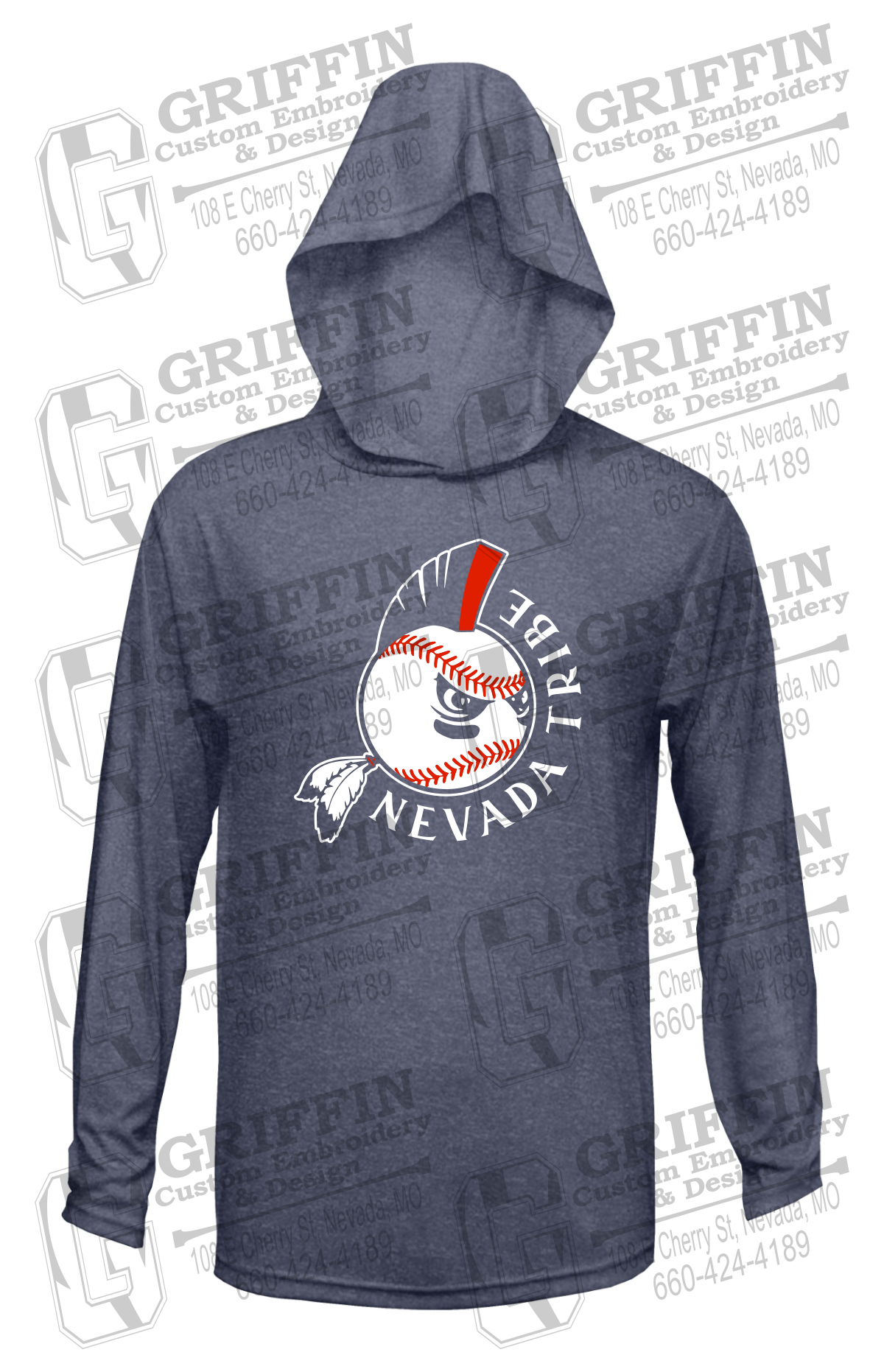 Dry-Fit Long Sleeve T-Shirt Hoodie - Tribe Baseball 25-A