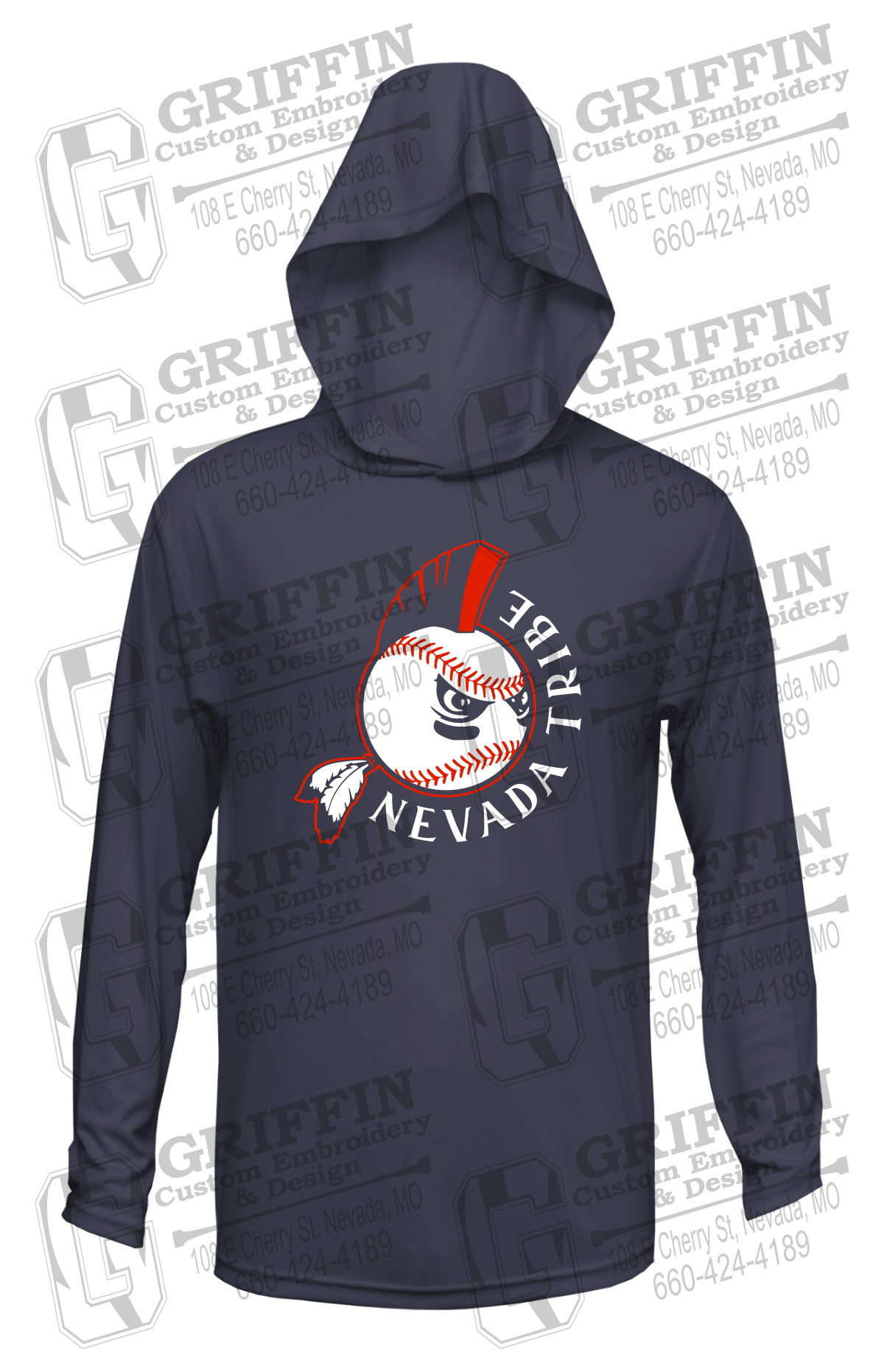 Dry-Fit Long Sleeve T-Shirt Hoodie - Tribe Baseball 25-A