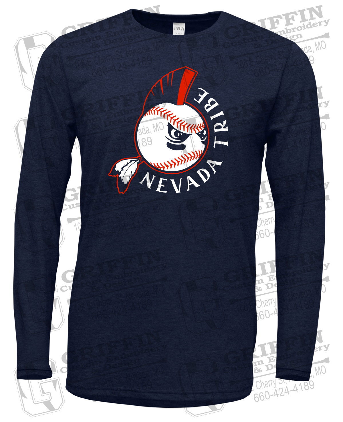 Soft-Tek Long Sleeve T-Shirt - Tribe Baseball 25-A