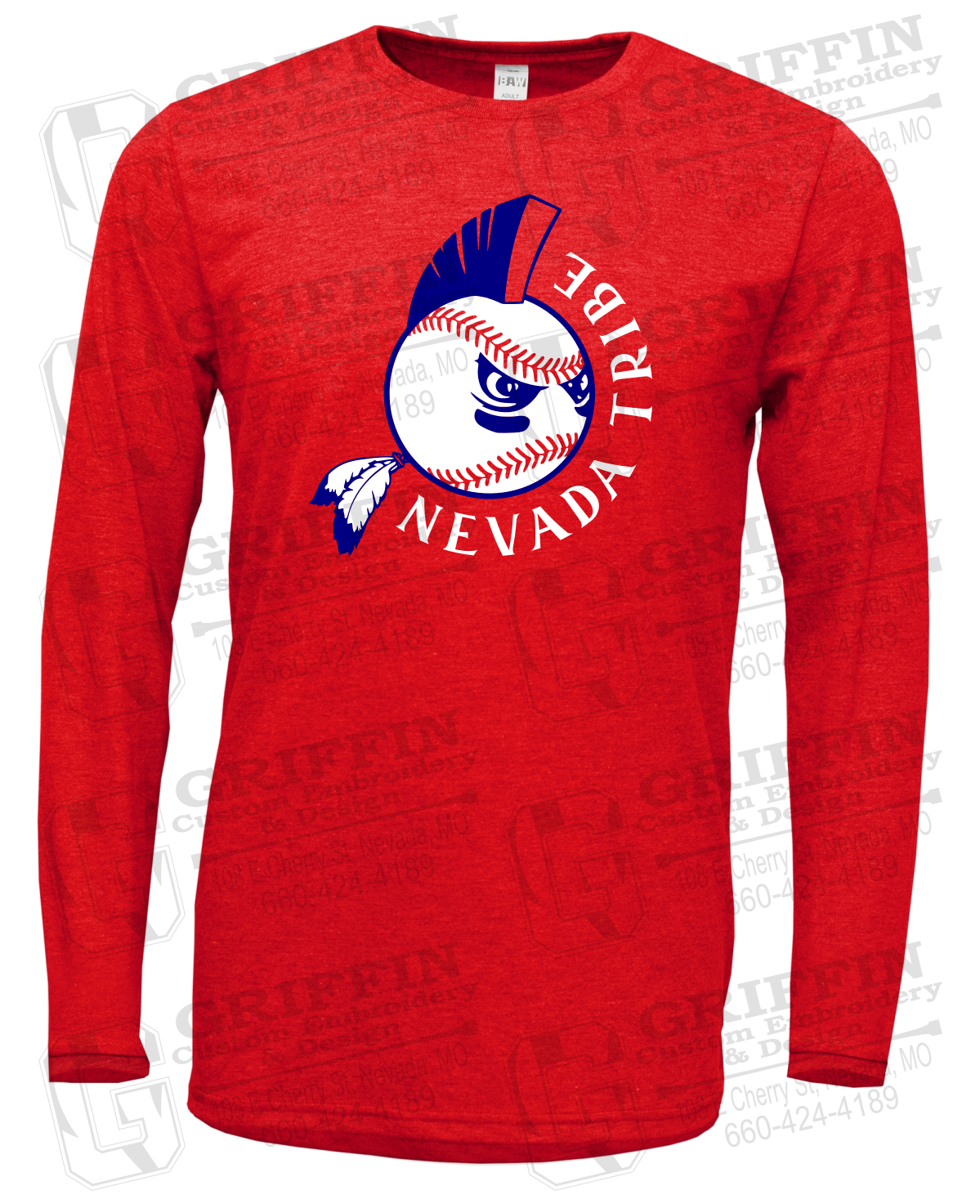 Soft-Tek Long Sleeve T-Shirt - Tribe Baseball 25-A