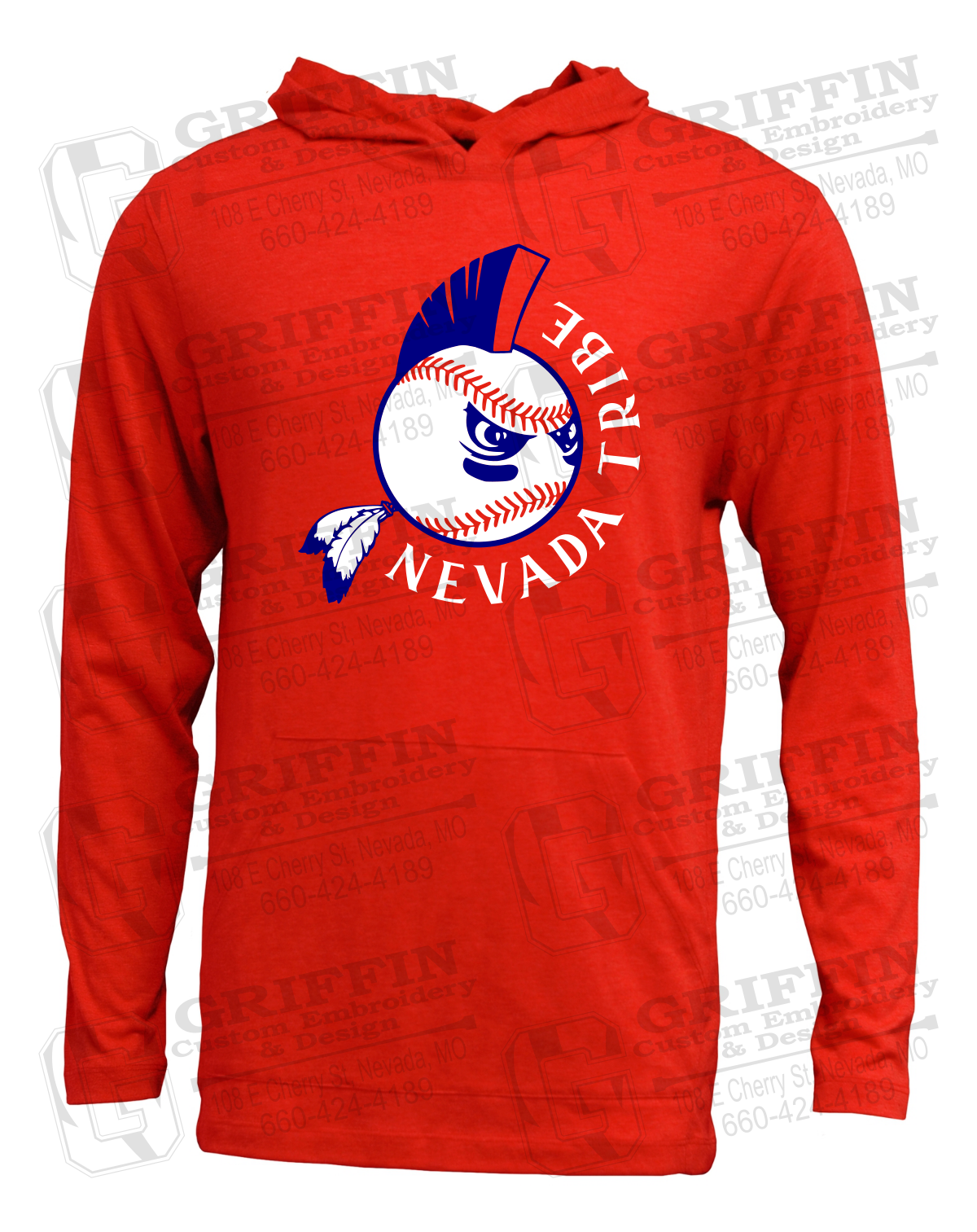 Soft-Tek T-Shirt Hoodie - Tribe Baseball 25-A
