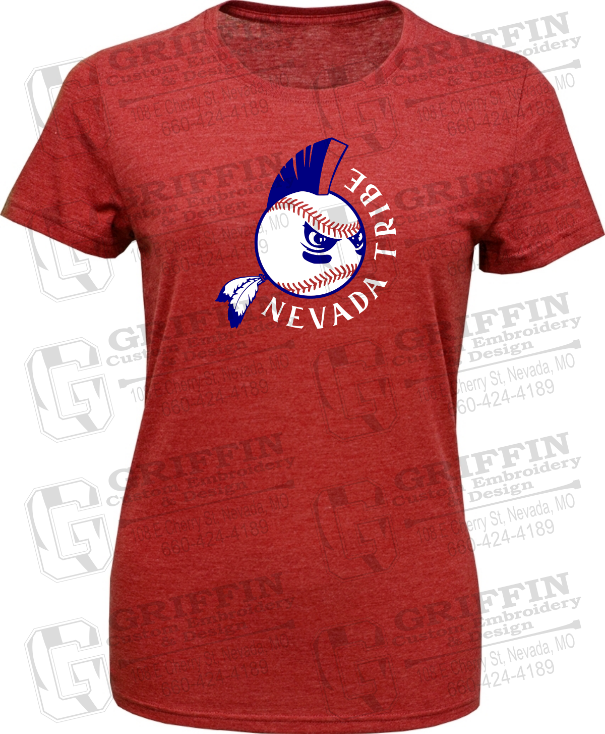 Womens Tri-Blend T-Shirt - Tribe Baseball 25-A