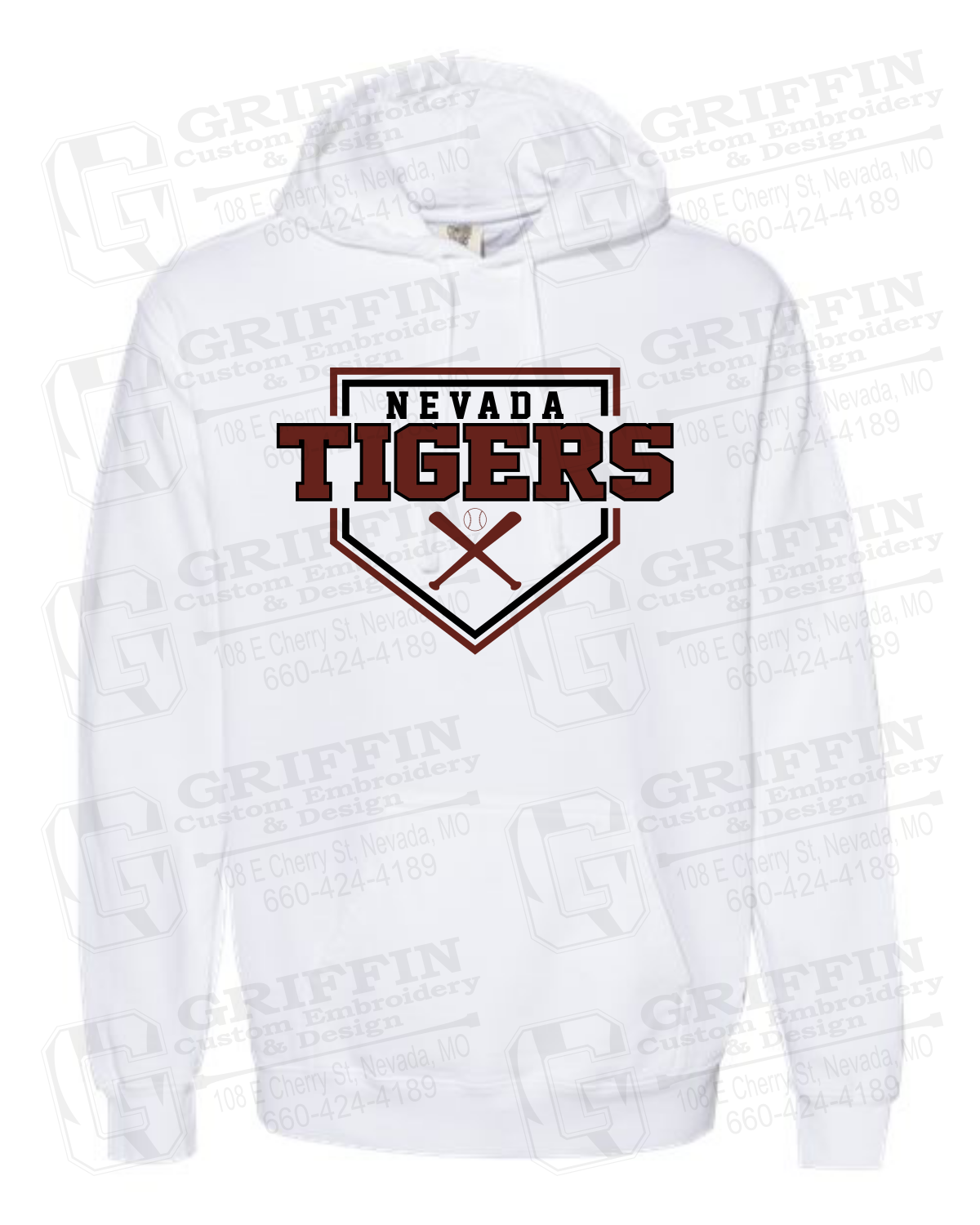 Comfort Colors Hoodie - Baseball - Nevada Tigers 25-A