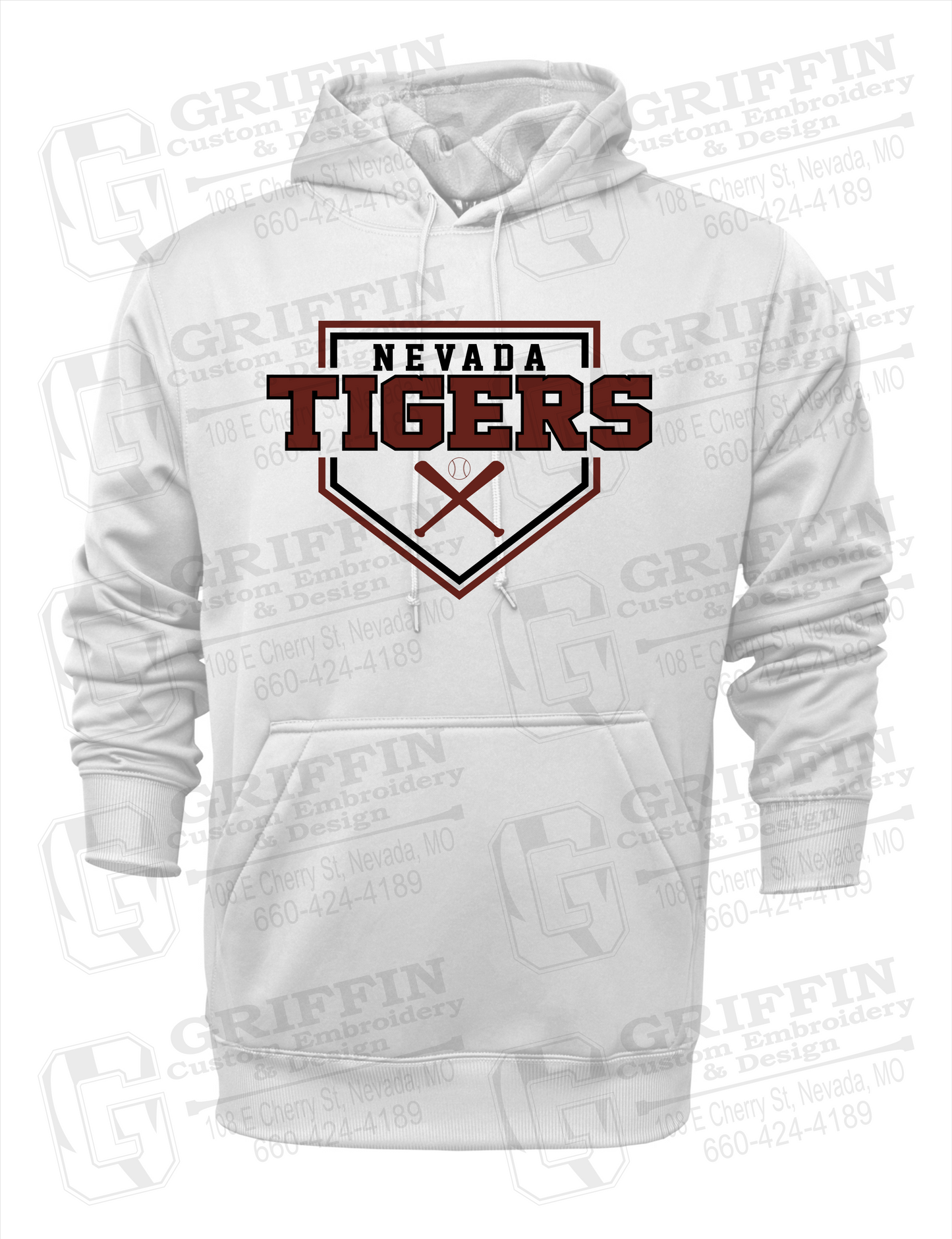 Performance Fleece Hoodie - Baseball - Nevada Tigers 25-A