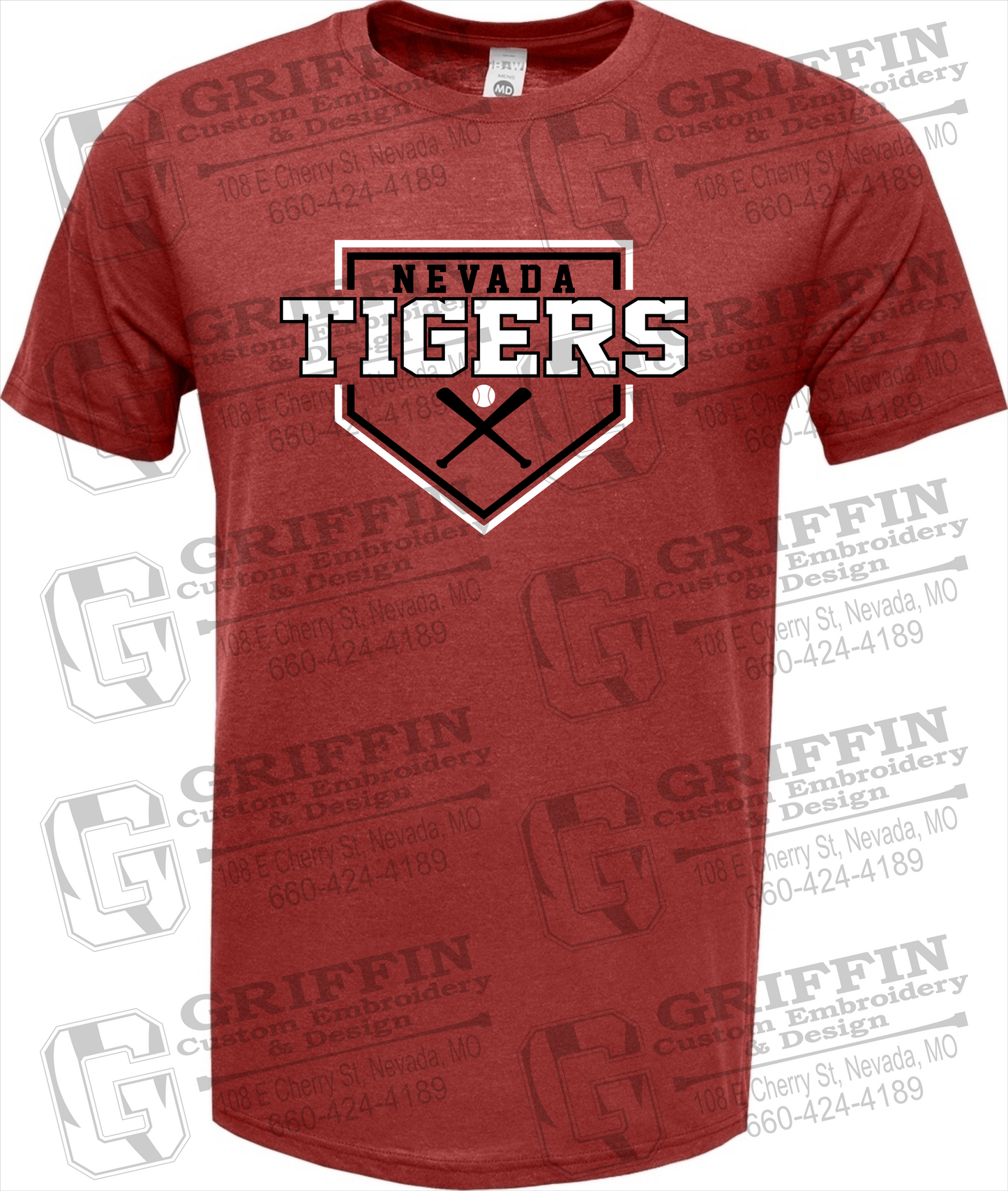 Soft-Tek Short Sleeve T-Shirt - Baseball - Nevada Tigers 25-A