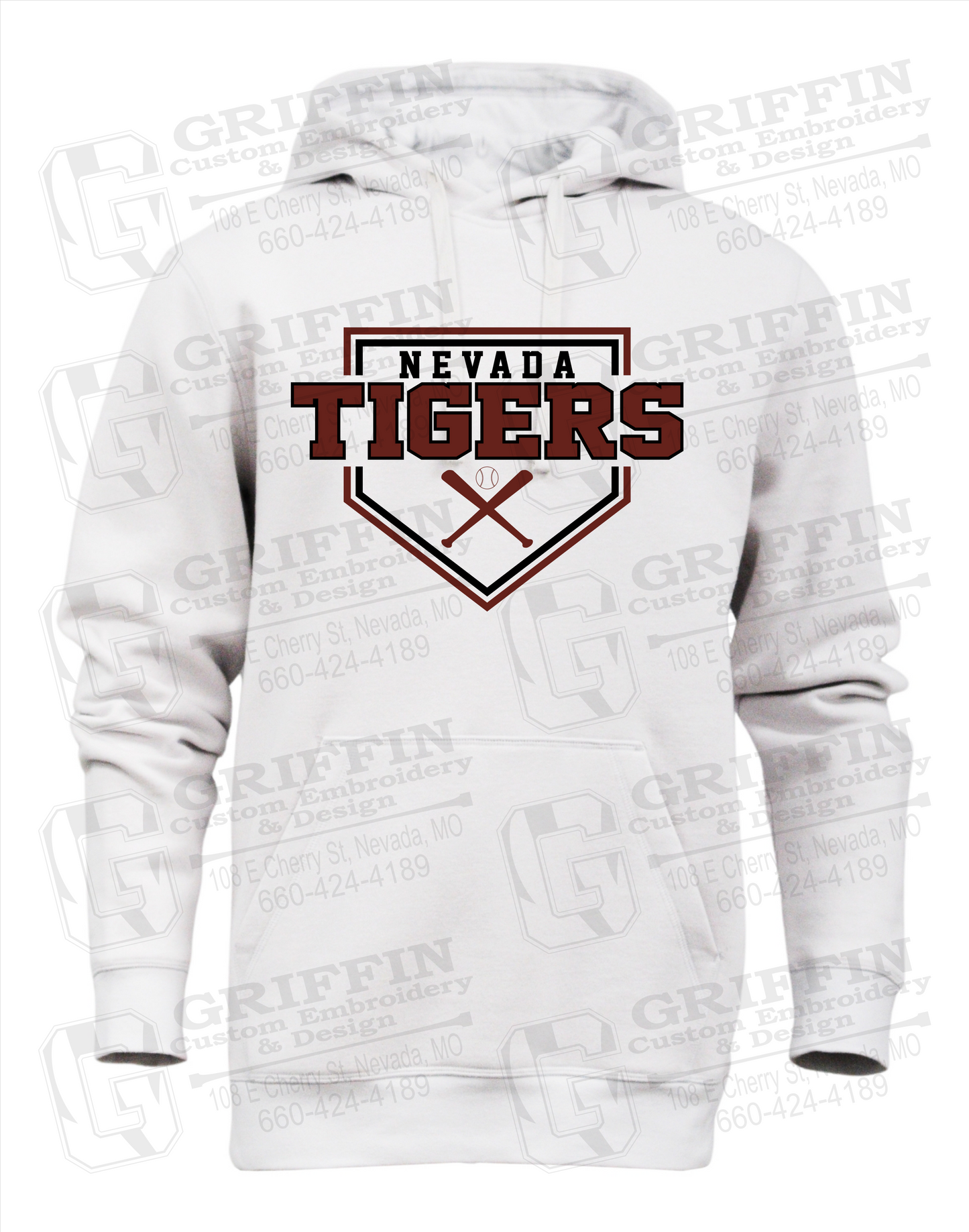 Heavyweight Fleece Hoodie - Baseball - Nevada Tigers 25-A