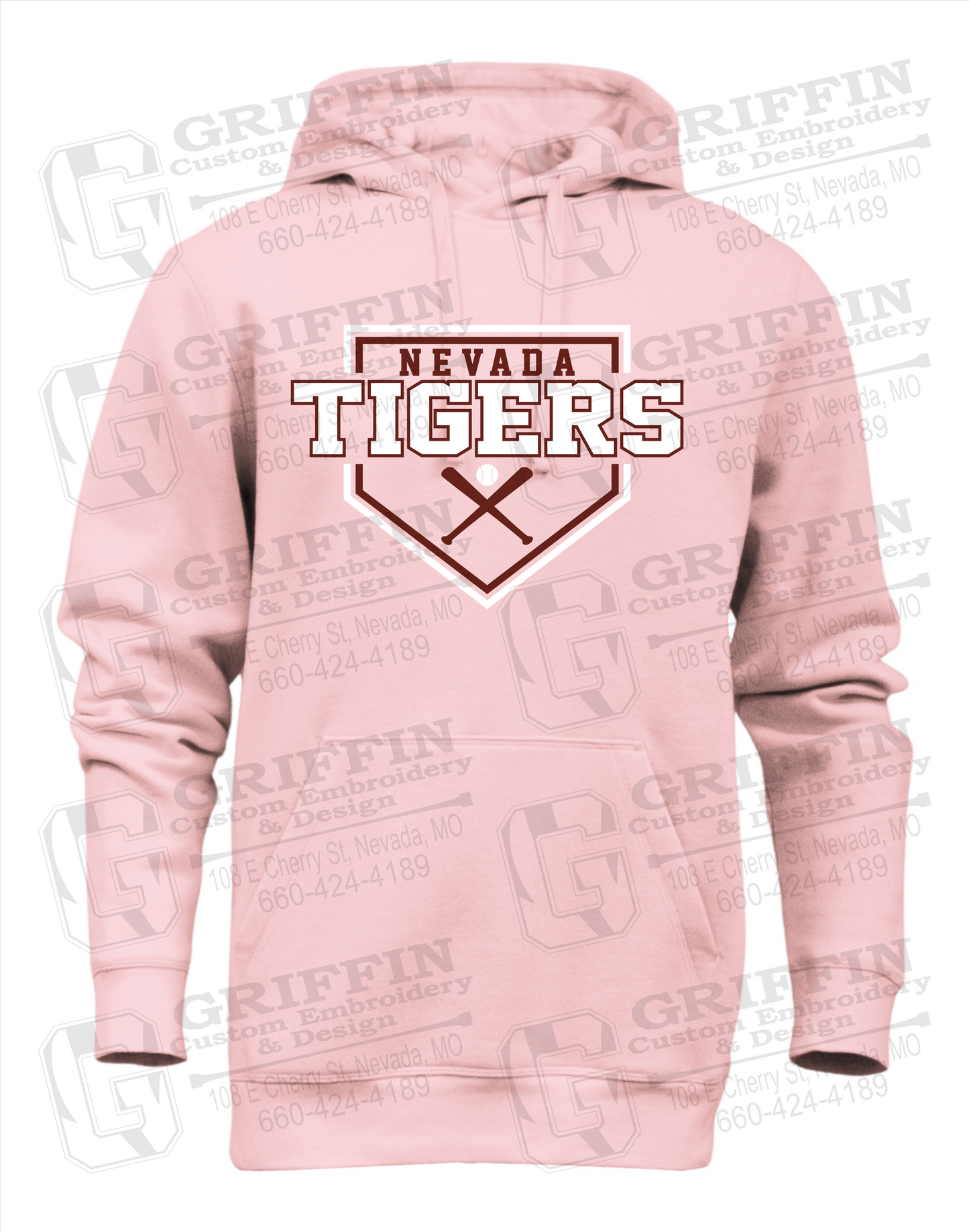 Heavyweight Fleece Hoodie - Baseball - Nevada Tigers 25-A