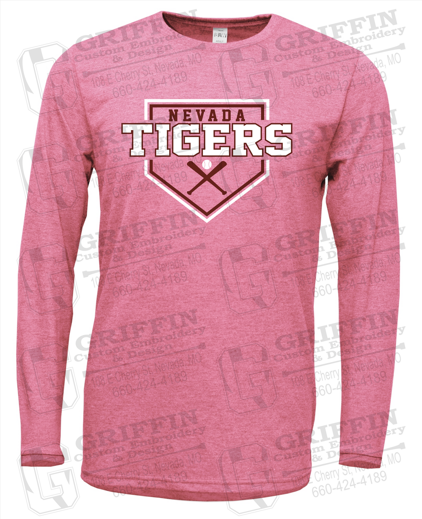 Soft-Tek Long Sleeve T-Shirt - Baseball - Nevada Tigers 25-A