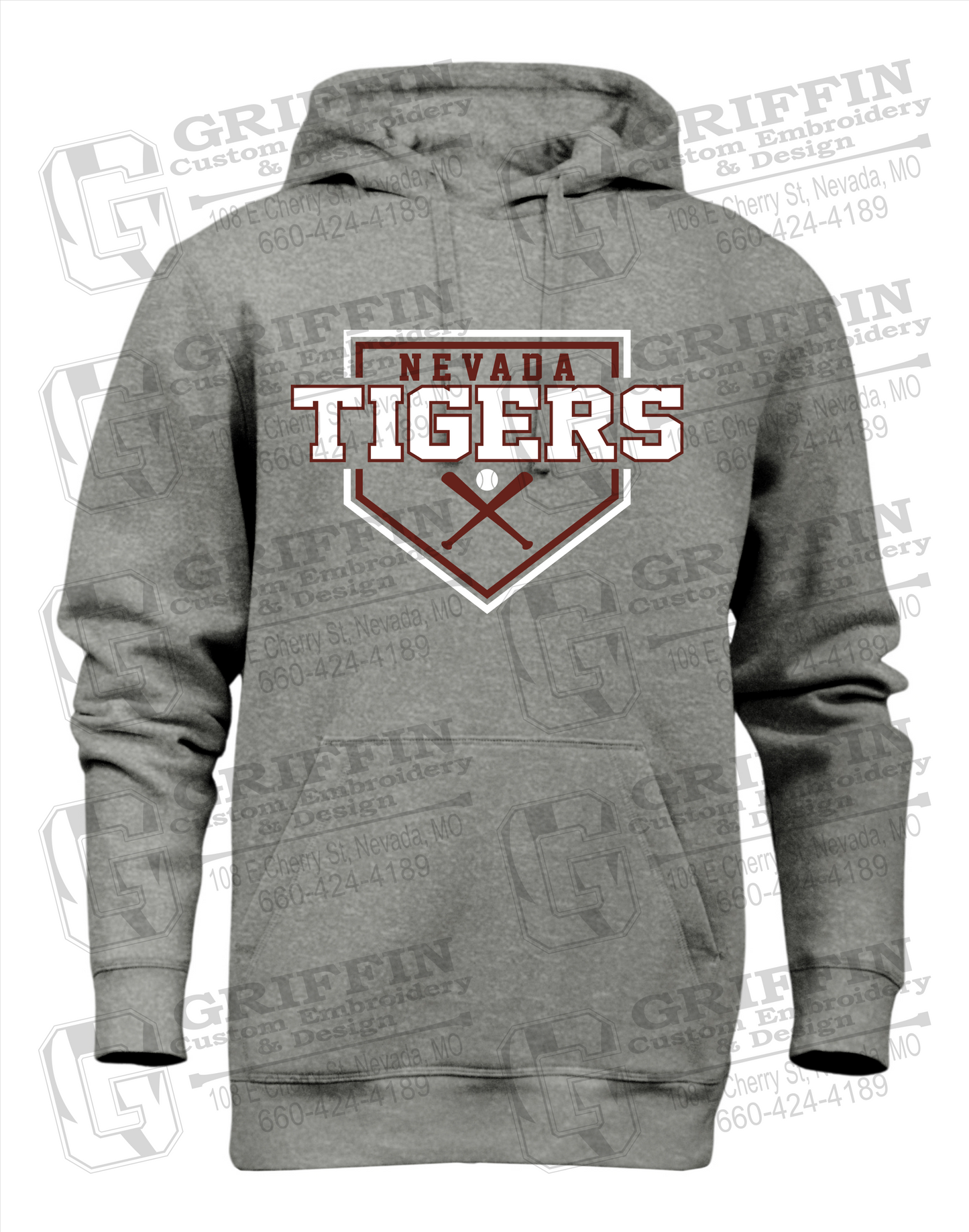 Heavyweight Fleece Hoodie - Baseball - Nevada Tigers 25-A