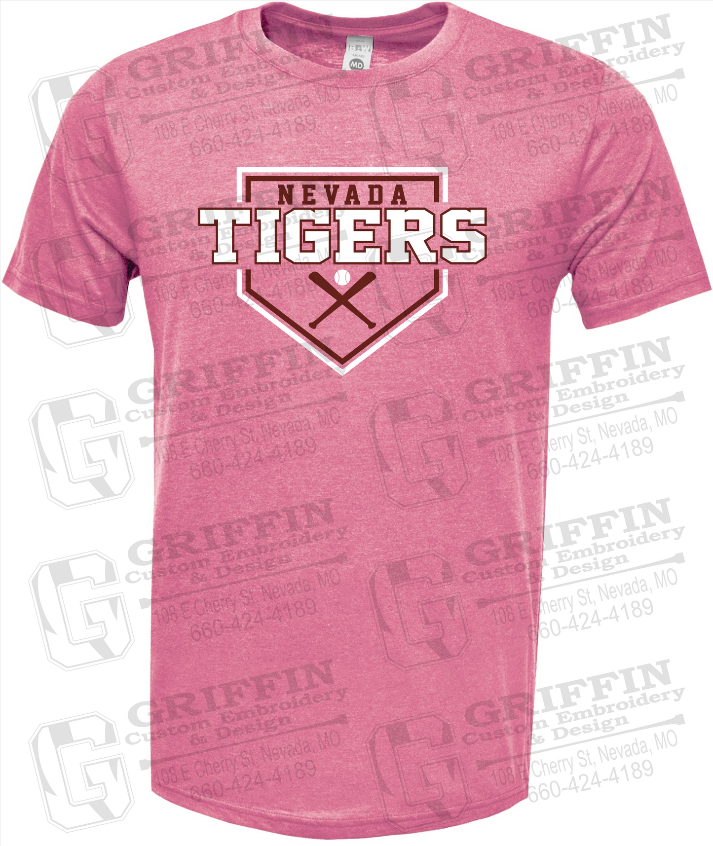 Soft-Tek Short Sleeve T-Shirt - Baseball - Nevada Tigers 25-A